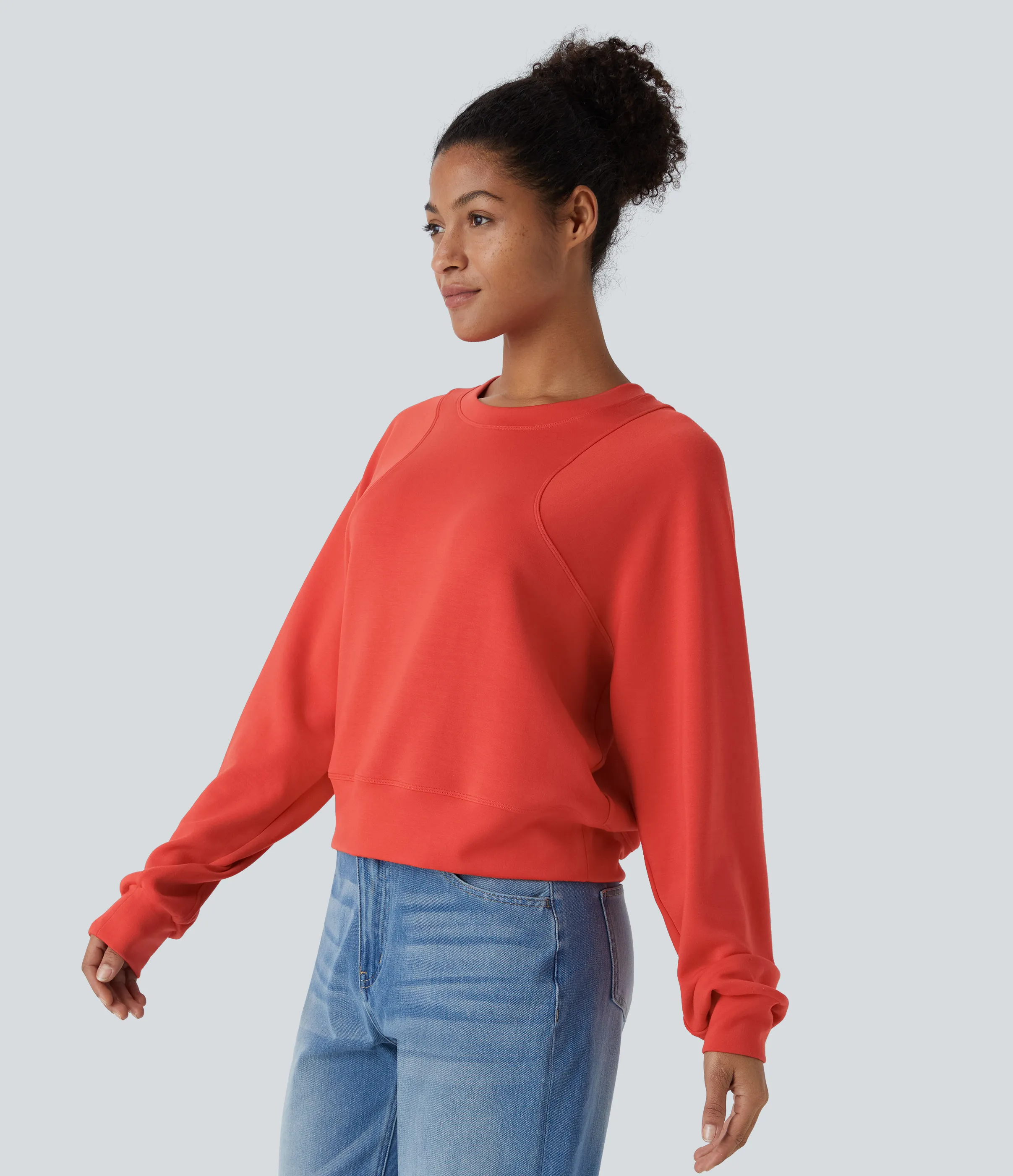 Halara Sudadera resistente cuello redondo manga raglán - Red Alert - S sold by Halara product image thumbnail 4