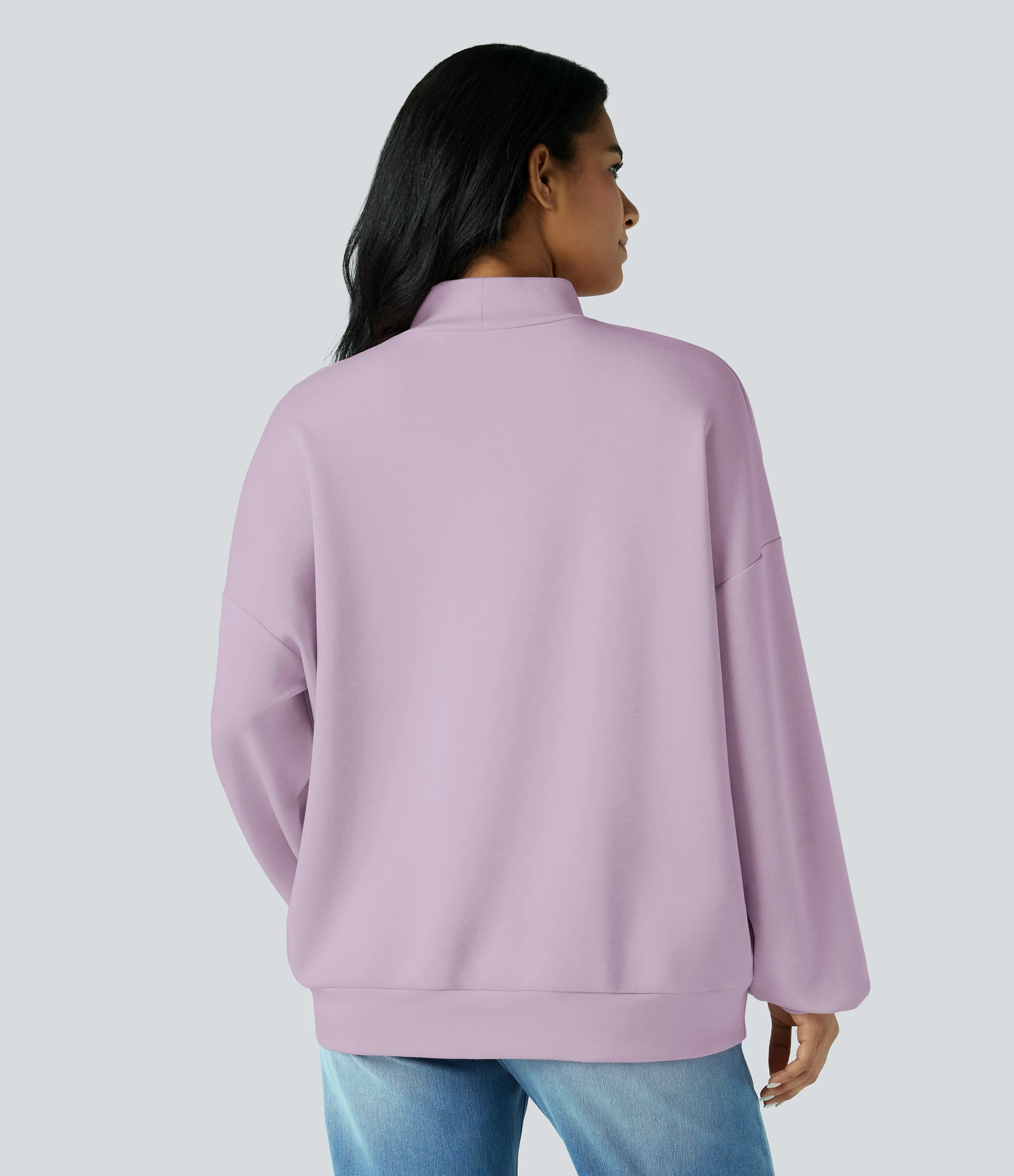 Halara Sudadera casual holgada de cuello alto con bolsillos - Fair Orchid - M sold by Halara product image thumbnail 3