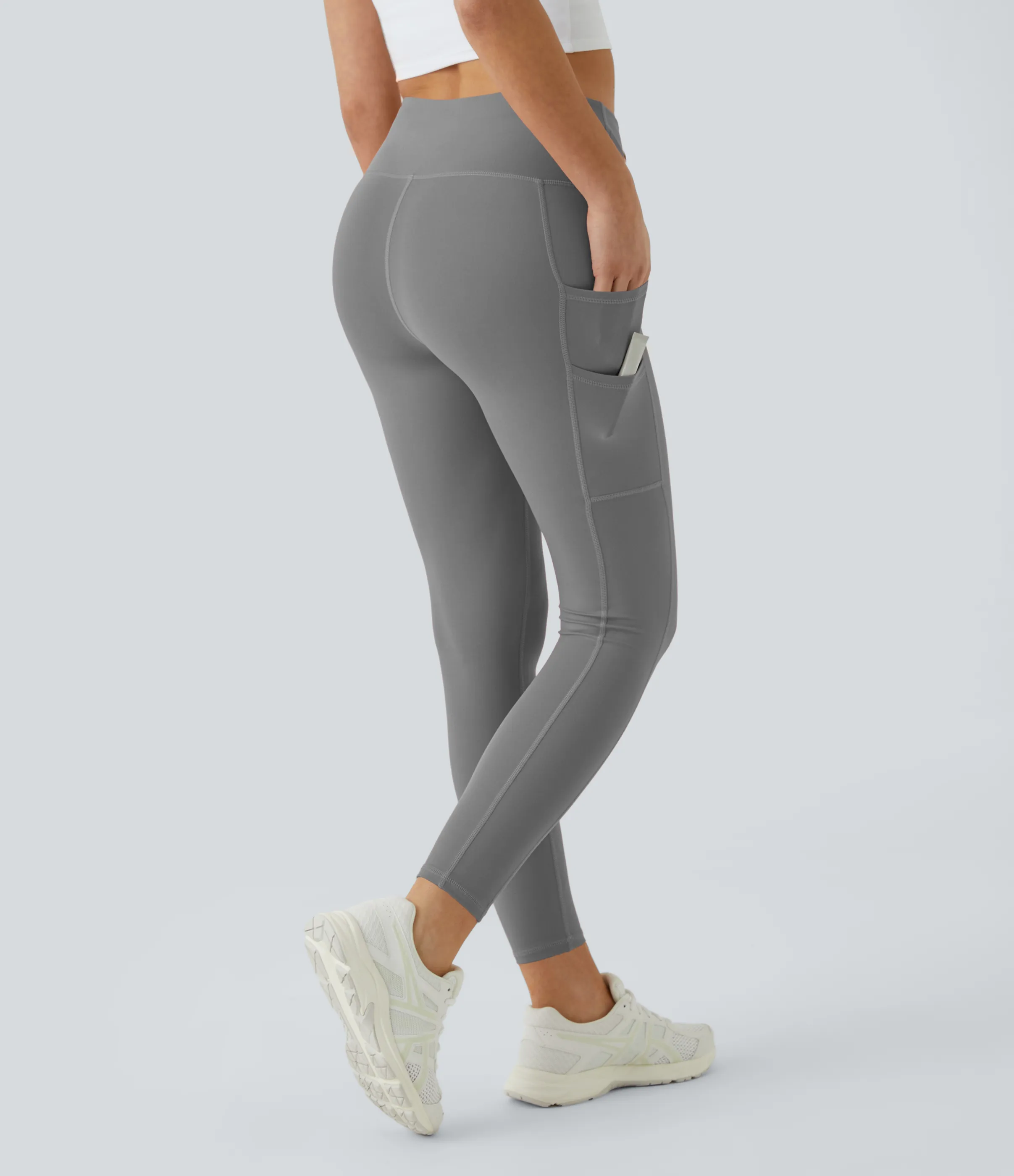 Halara Leggings Softlyzero™ liso bolsillo doble tiro alto-UPF50+ - Steel Gray - XS(7/8) sold by Halara product image thumbnail 3