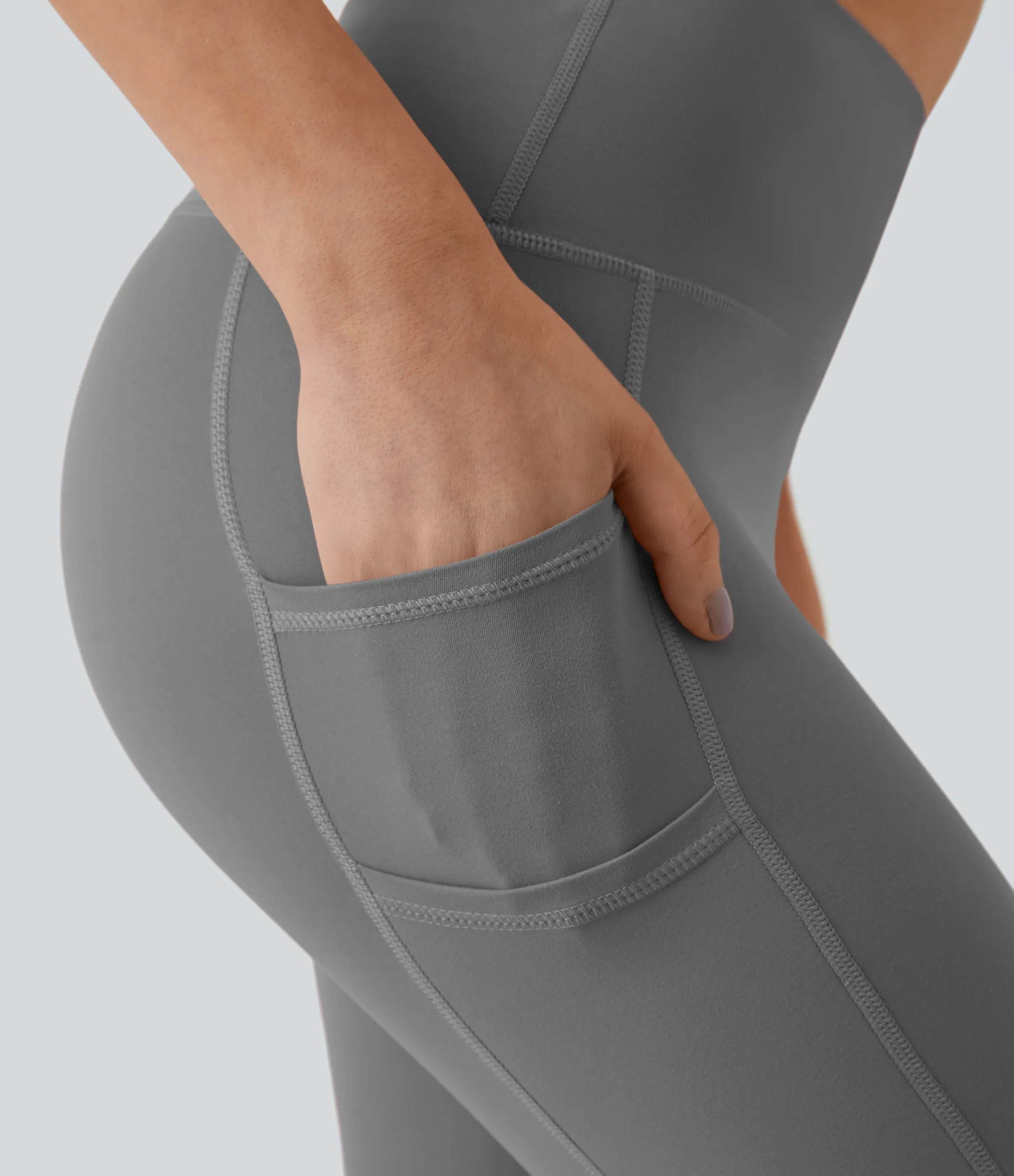 Halara Leggings Softlyzero™ liso bolsillo doble tiro alto-UPF50+ - Steel Gray - XS(7/8) sold by Halara product image thumbnail 5