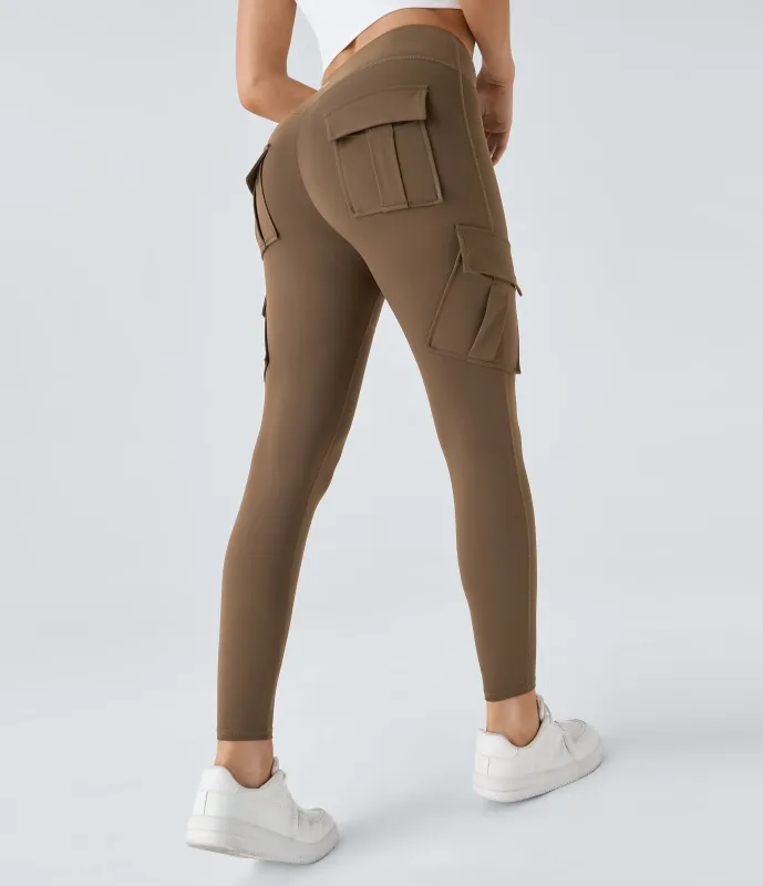 Halara Leggings yoga ajustado bolsillo cargo tiro alto - Sepia - M(7/8) sold by Halara