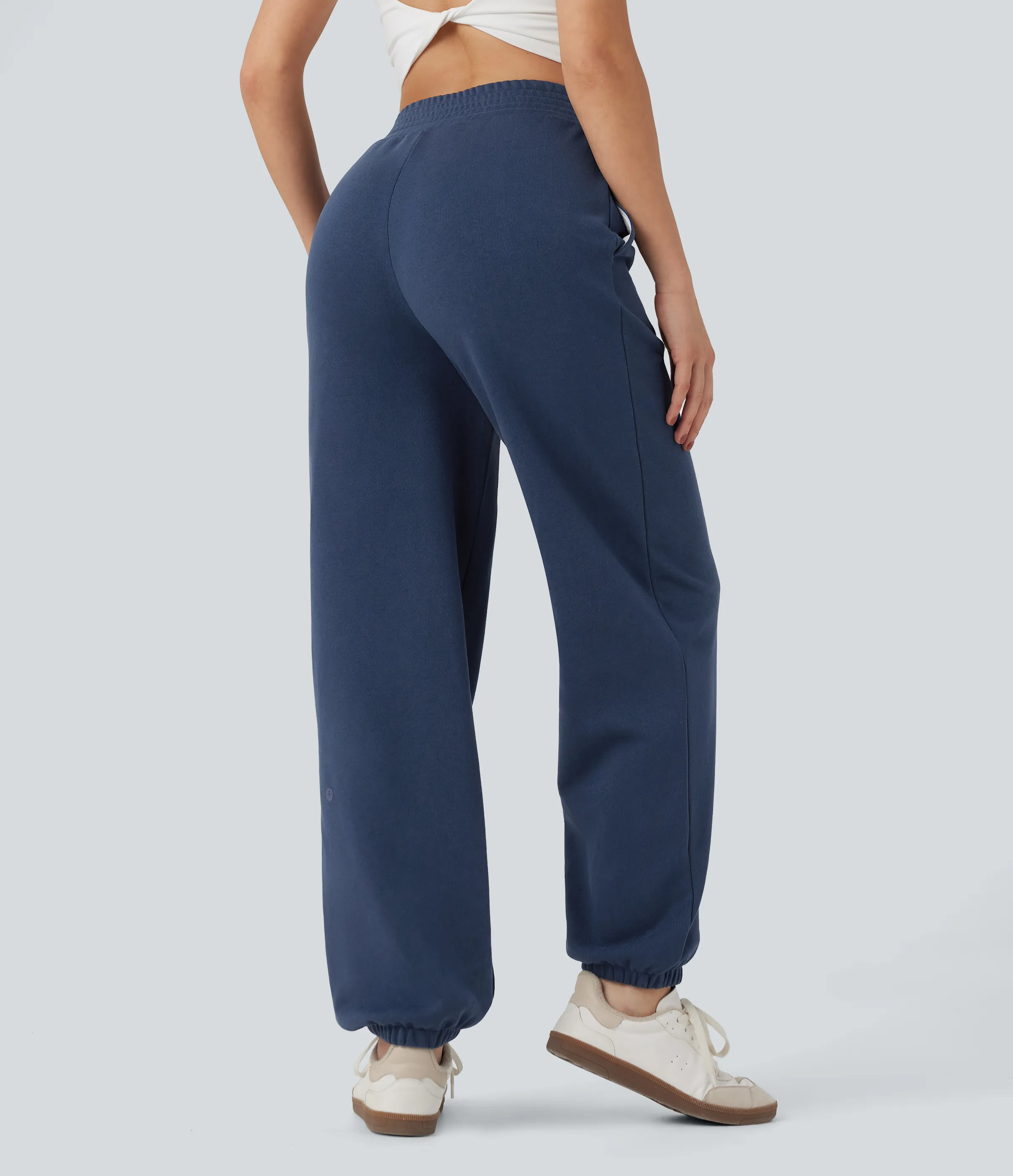 Halara Joggers casuales de algodón con tiro medio y bolsillos - Insignia Blue - M(regular) sold by Halara product image thumbnail 3