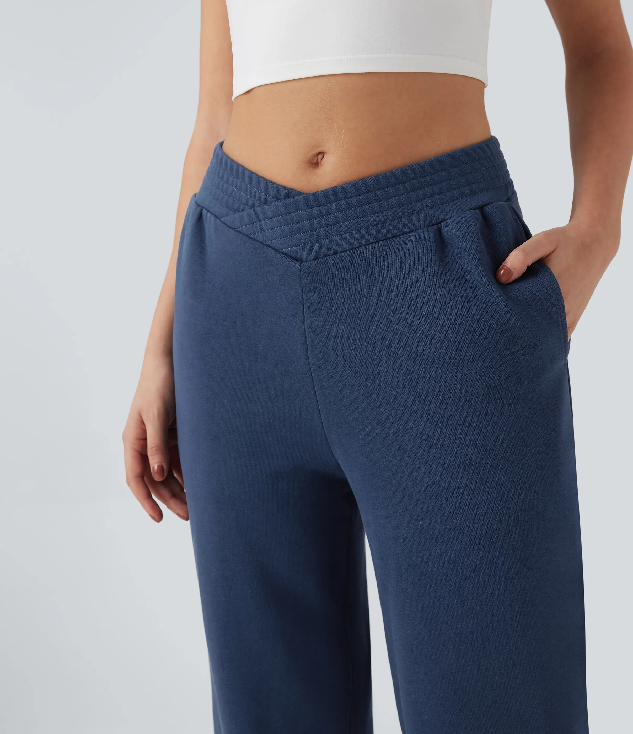 Halara Joggers casuales de algodón con tiro medio y bolsillos - Insignia Blue - M(regular) sold by Halara product image thumbnail 5