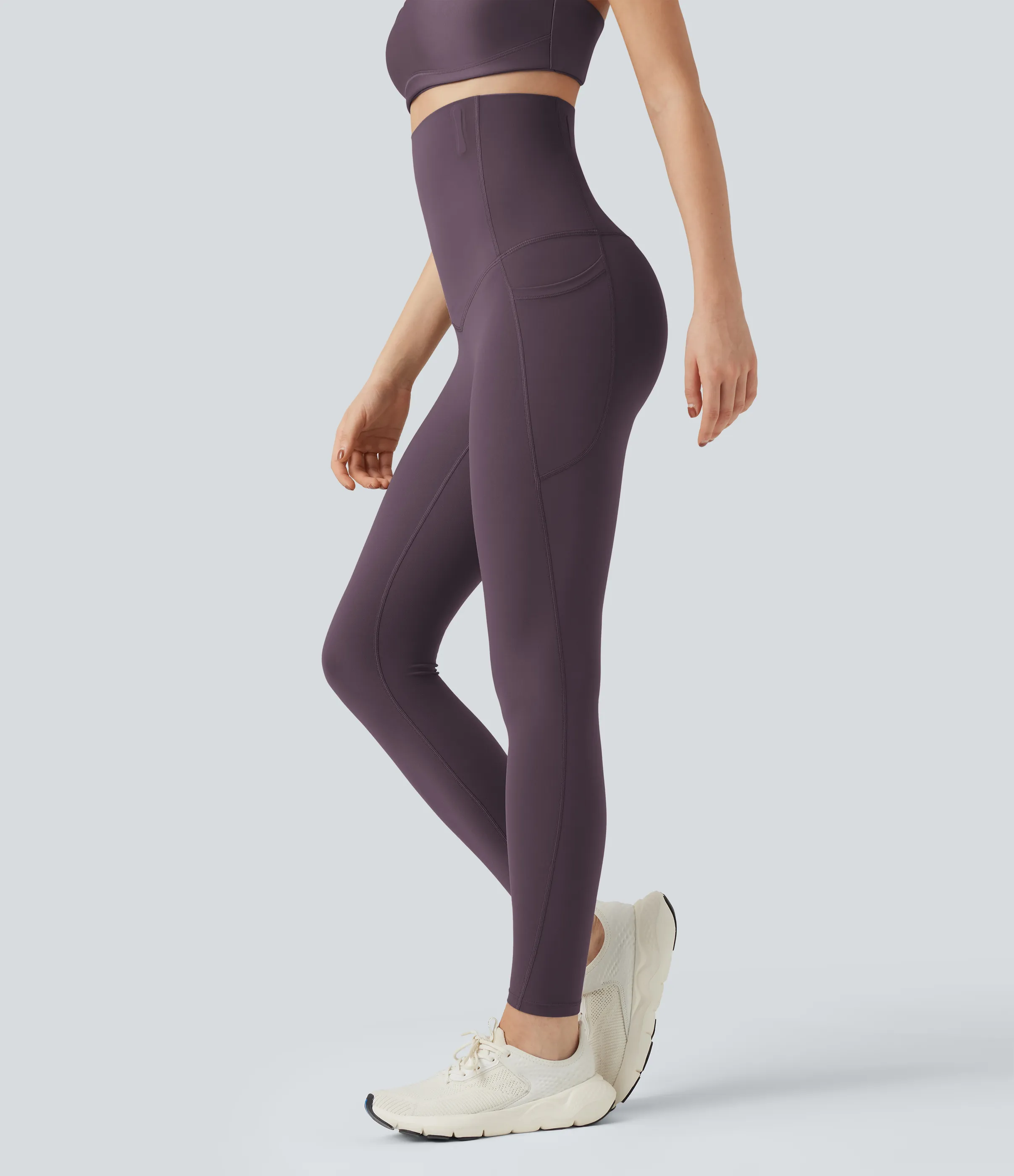 Halara Leggings moldeadores Halara UltraSculpt™ de tiro alto con diseño con control de abdomen y bolsillos - Night's Purple - L(7/8) sold by Halara product image thumbnail 2