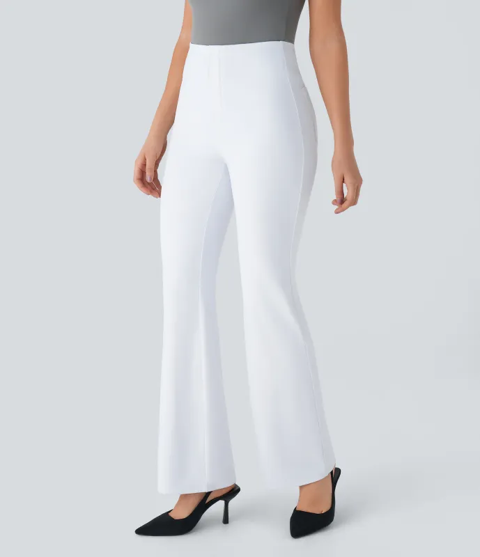 Halara Pantalón Halara Flex™ oficina tiro alto bolsillo trasero ligero acampanado - White - XS(regular) sold by Halara