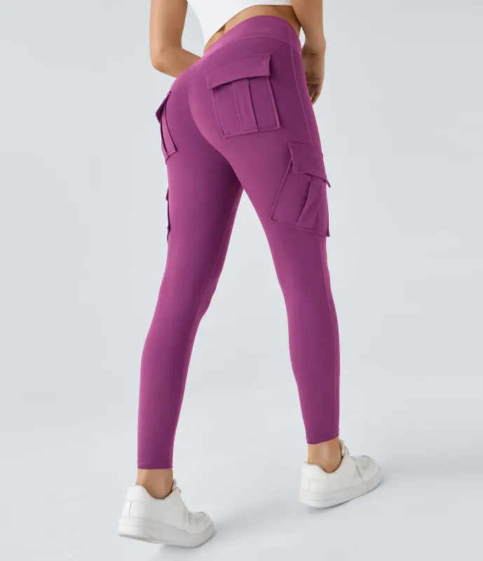 Halara Leggings yoga ajustado bolsillo cargo tiro alto - Deep Orchid - XL(7/8) sold by Halara