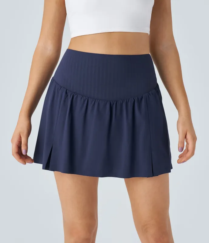Halara Minifalda Breezeful™ tenis secado rápido bolsillo lateral 2 en 1 plisada tiro alto - Black Diamond Blue - XS(regular) sold by Halara