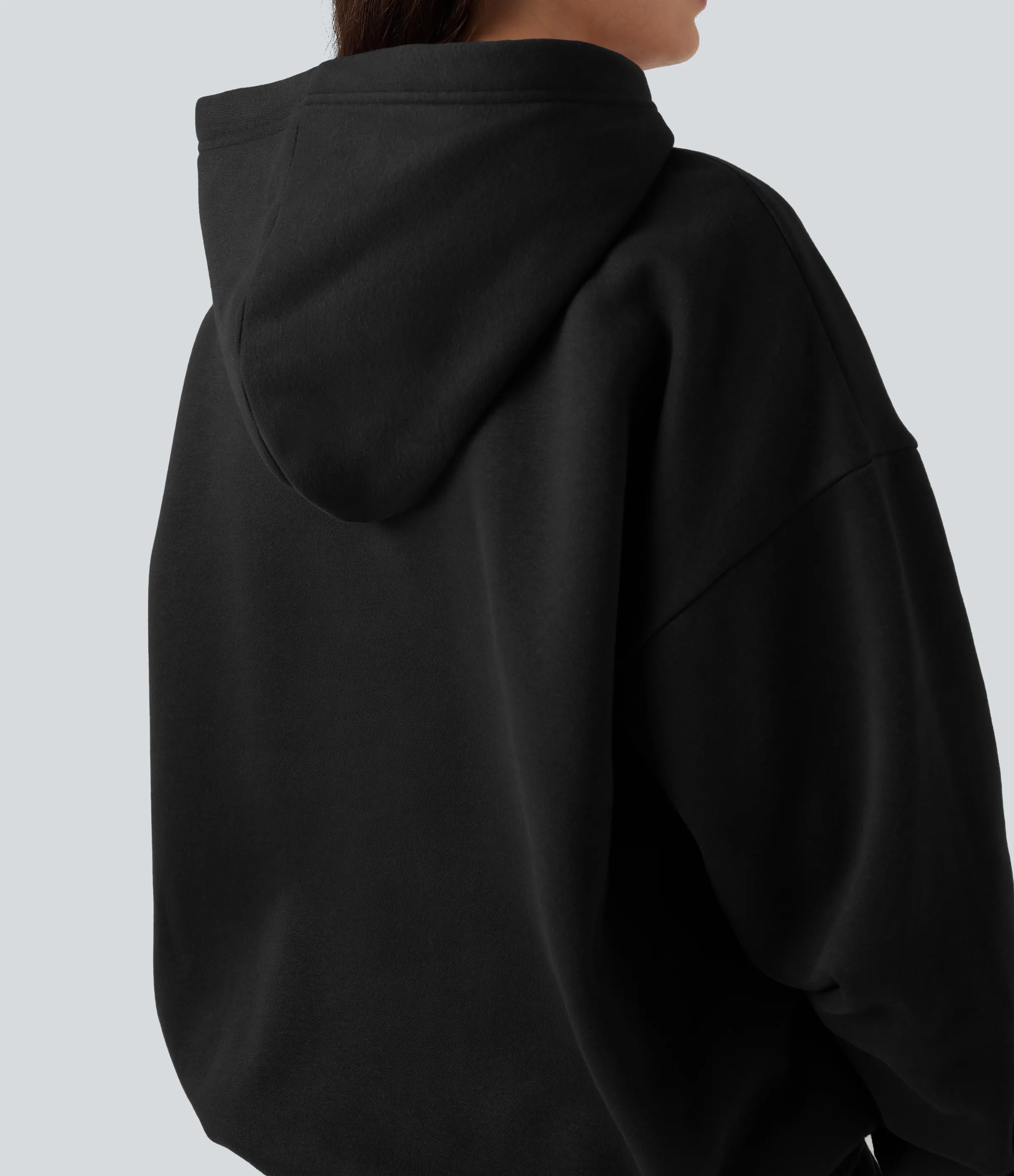 Halara Sudadera casual de algodón polar de manga larga con capucha y bolsillos - Black - XL sold by Halara product image thumbnail 5