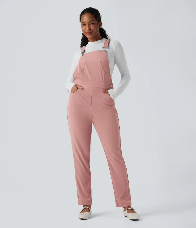 Halara Jumpsuit casual con bolsillos y diseño en tela de gofre - Rose Tan - S(regular) sold by Halara