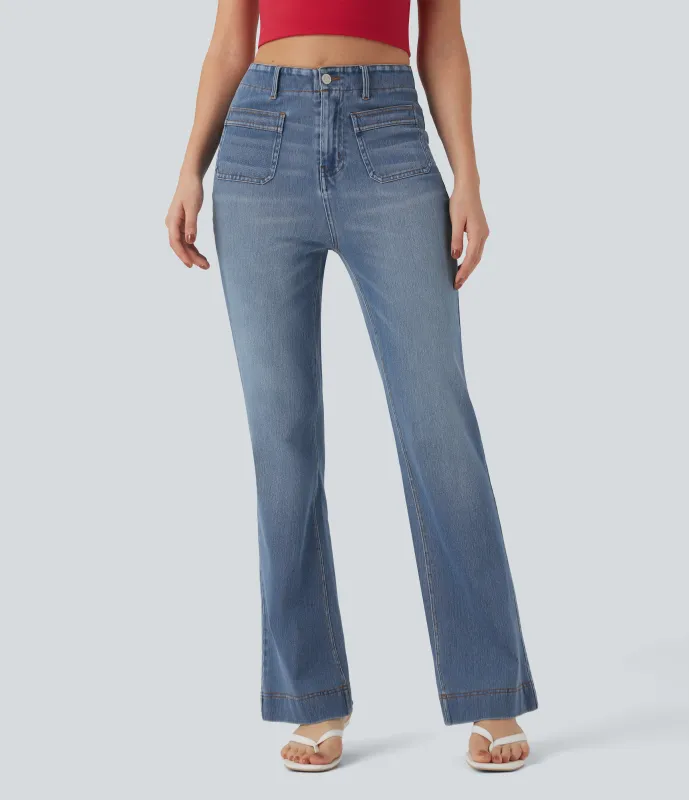 Halara Jeans casuales Halara Flex™ ajustados de tiro alto con bolsillos - Blue Jasper Denim - S(regular) sold by Halara