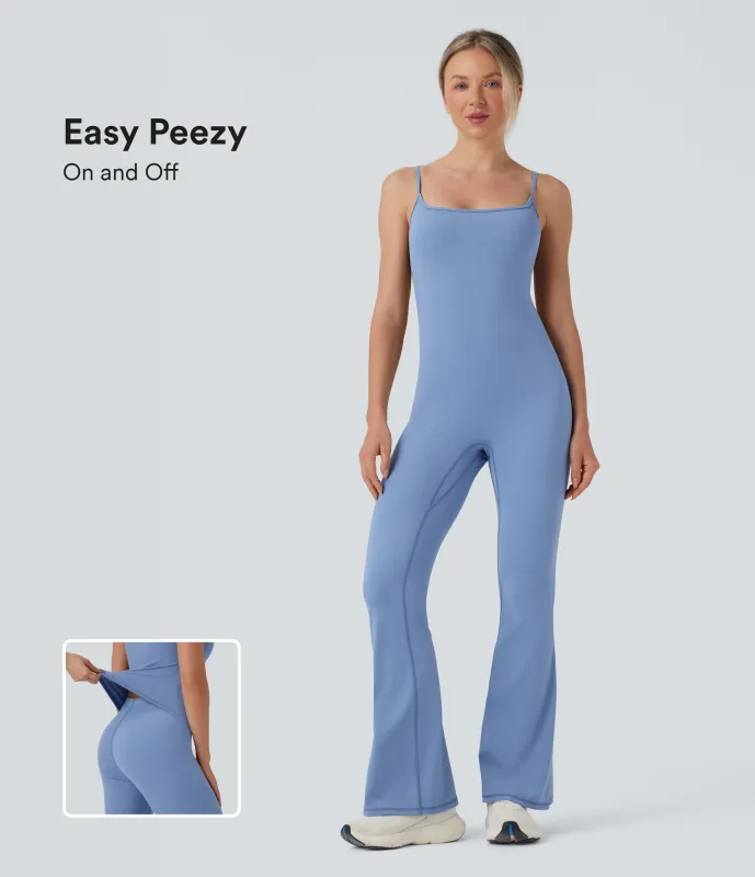 Halara Jumpsuit de yoga tipo camisola acampanado con sujetador incorporado SoftlyZero™ - Easy Peezy UPF50+ - Bel Air Blue - S(regular) sold by Halara