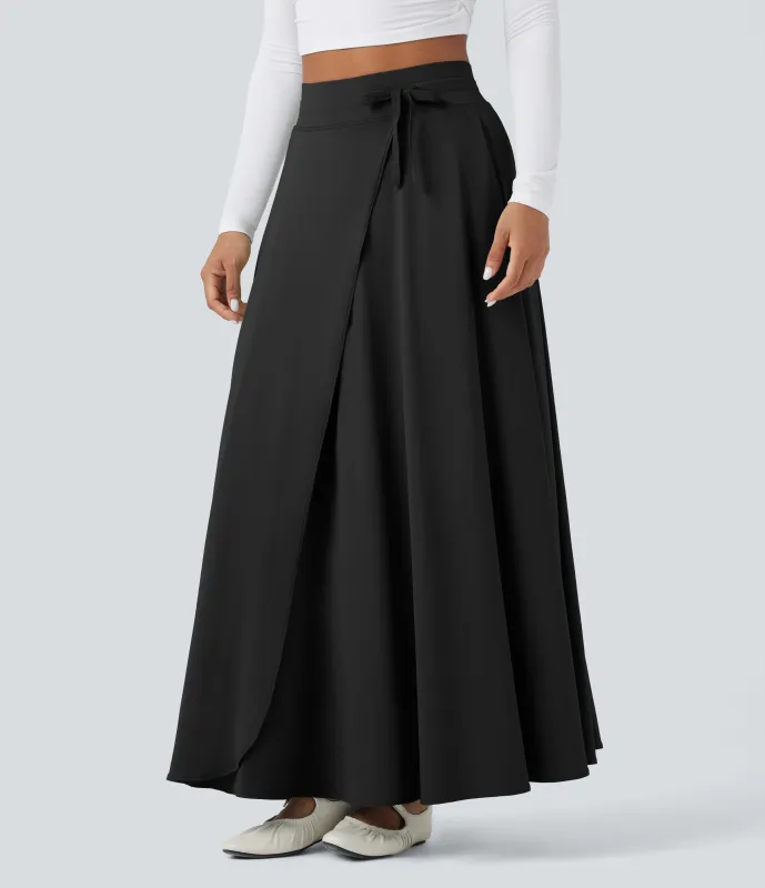 Halara Falda maxi casual 2 en 1de tiro alto con cordón y bolsillos - Black - M(regular) sold by Halara