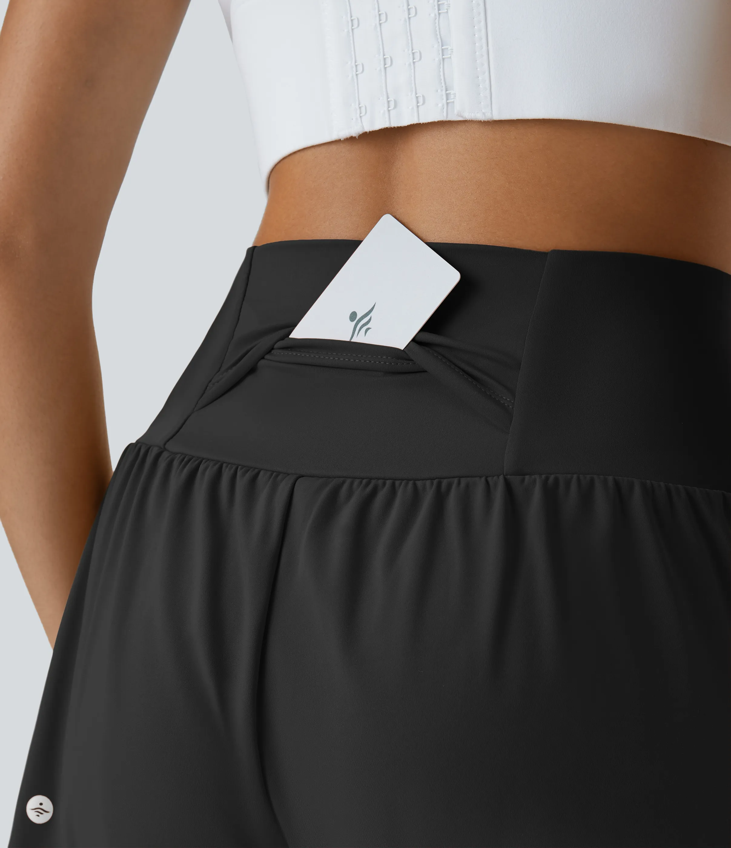Halara Pantalón corto yoga 2 en 1 tiro alto bolsillo trasero lateral oculto 7.5cm - Black - XL sold by Halara product image thumbnail 4