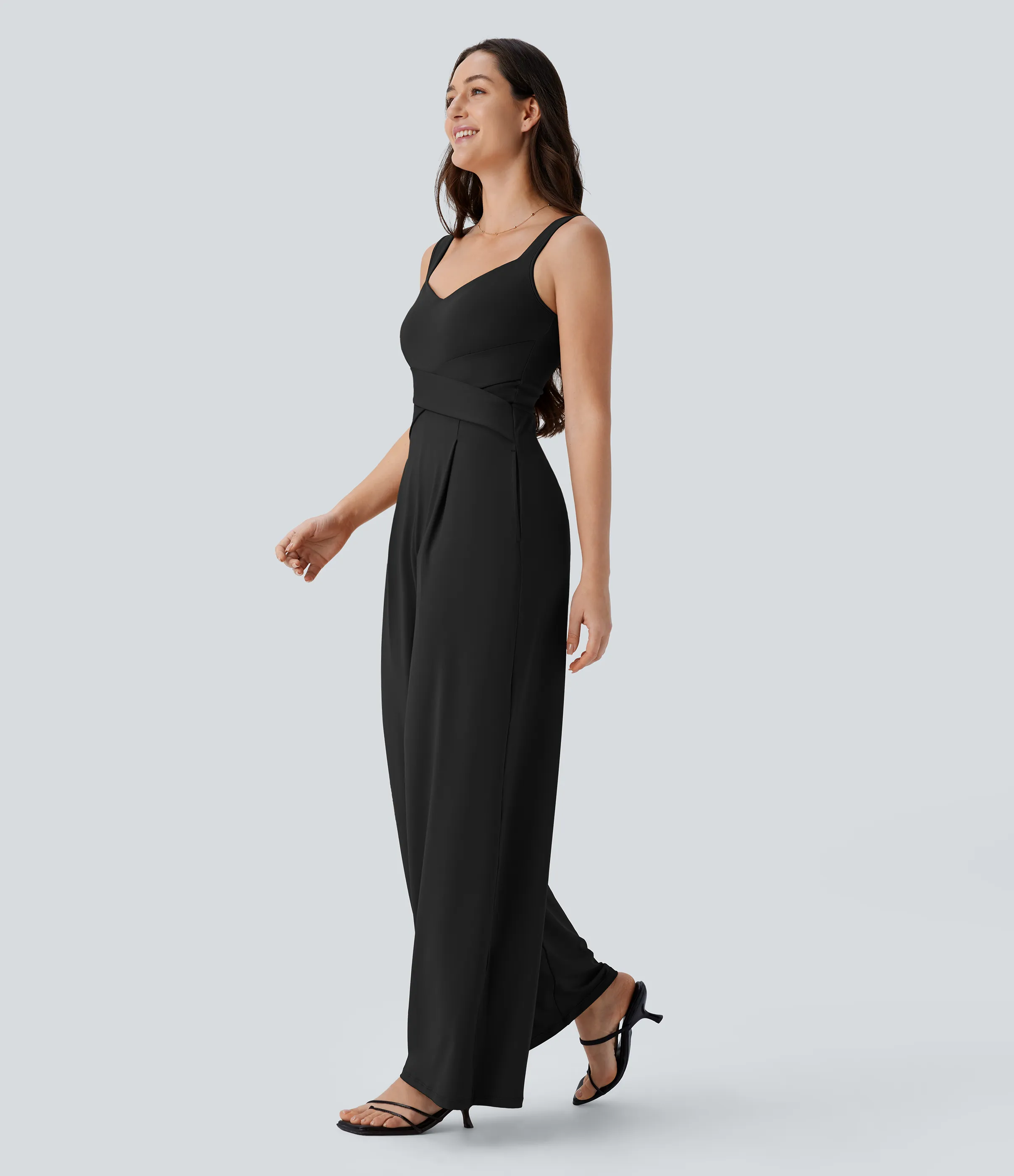 Halara Jumpsuit casual sin mangas con espalda en U y bolsillos - Black - XL(tall) sold by Halara product image thumbnail 4
