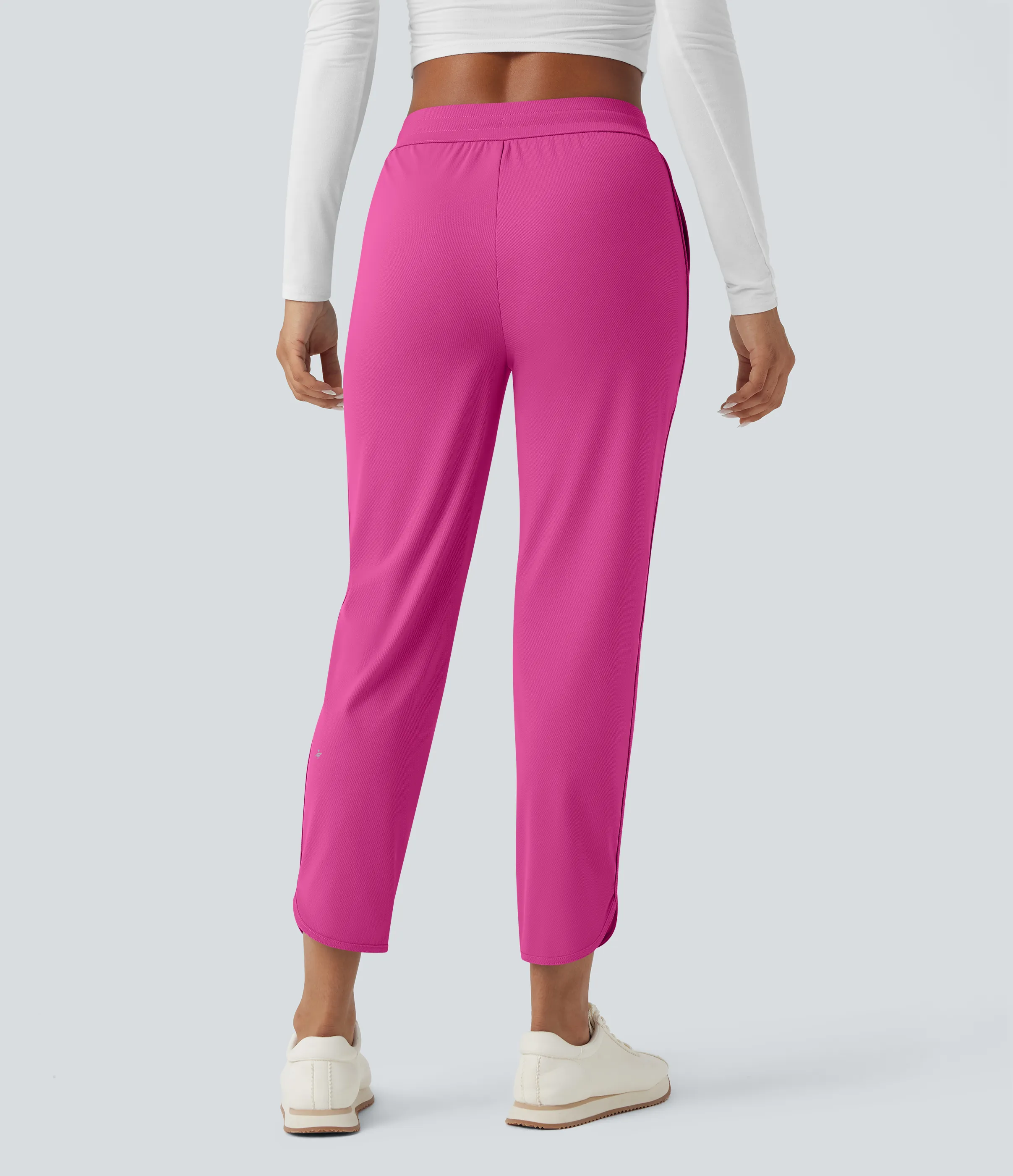 Halara Pantalones de golf ajustados de tiro medio con cordón, dobladillo curvo y secado rápido con bolsillos - UPF 40+ - Fuchsia Fedora - L(regular) sold by Halara product image thumbnail 3