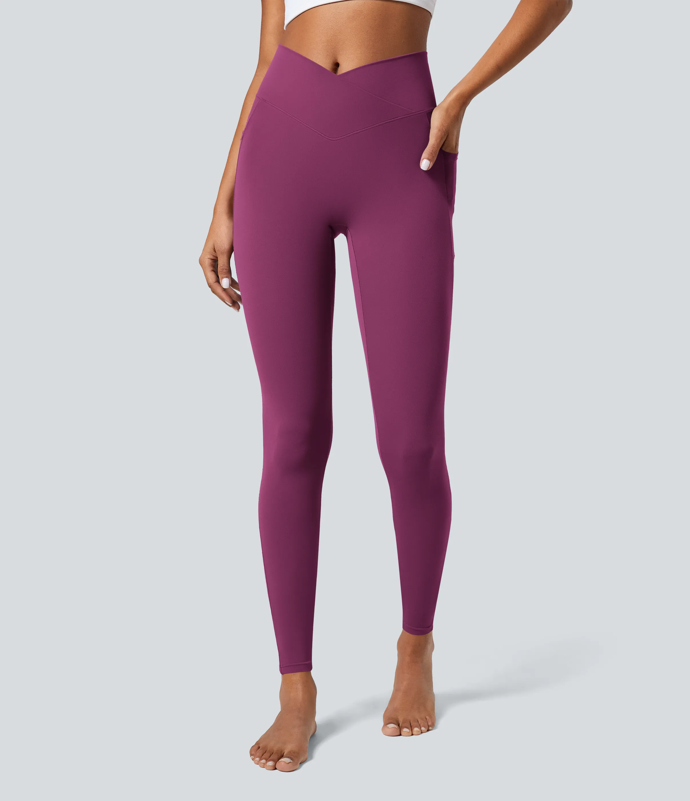 Halara Leggings Softlyzero™ liso bolsillo cruzado - Ume Purple - XL(7/8) sold by Halara product image thumbnail 2