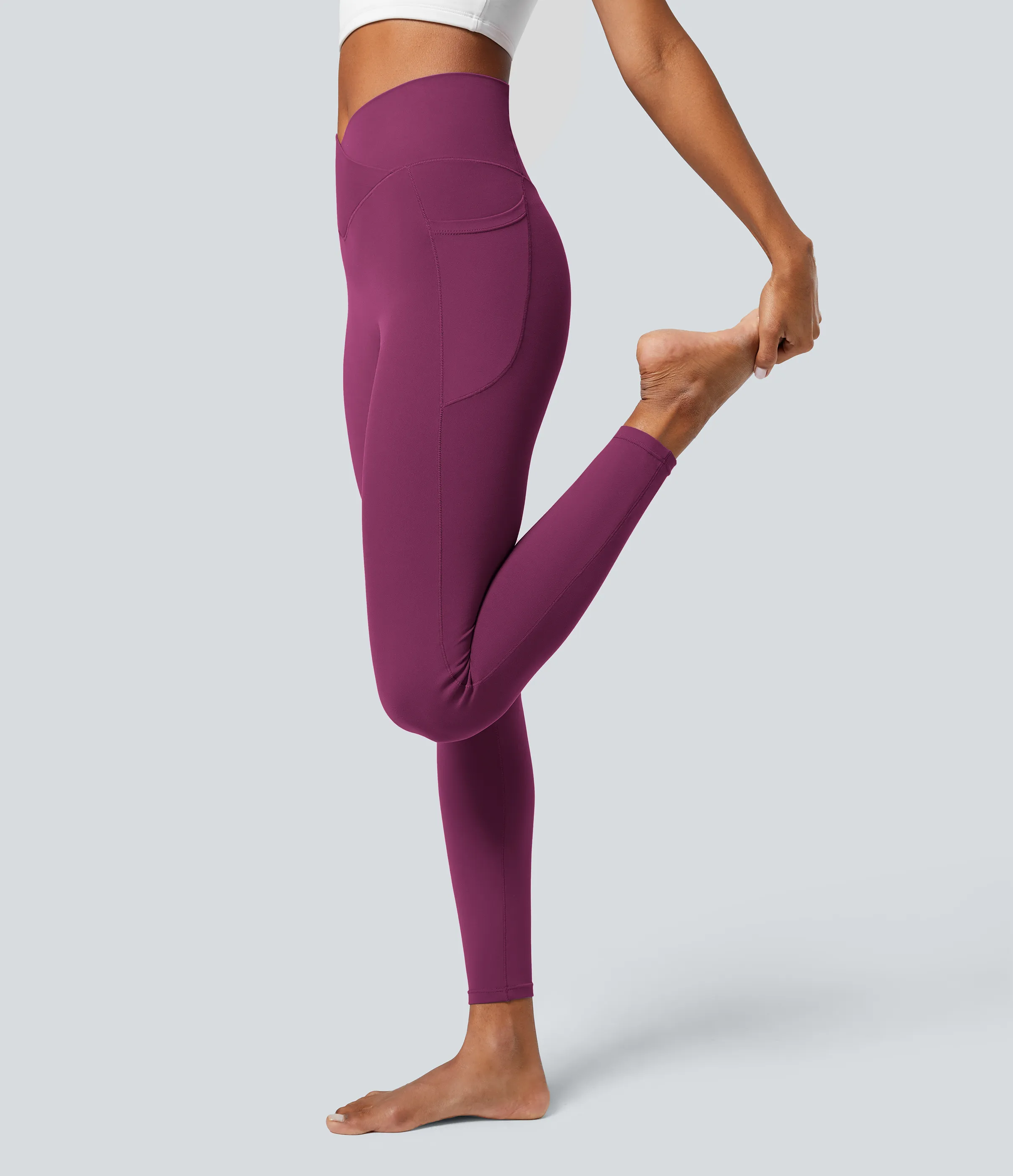 Halara Leggings Softlyzero™ liso bolsillo cruzado - Ume Purple - XL(7/8) sold by Halara product image thumbnail 4