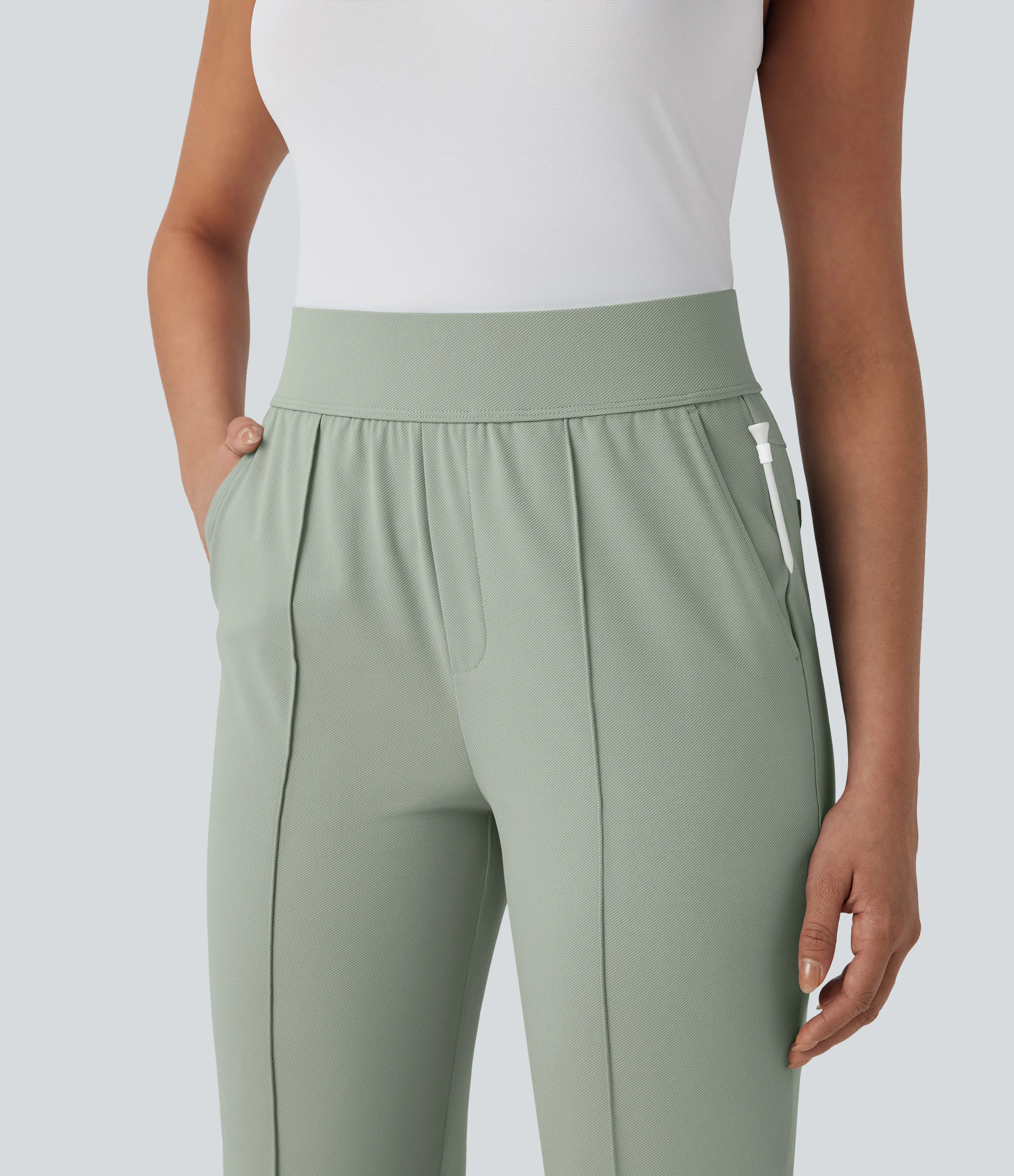 Halara Pantalón golf tiro medio alto múltiple bolsillo secado rápido - Camiseta golf - UPF 40+ - Desert Sage - L(regular) sold by Halara product image thumbnail 5