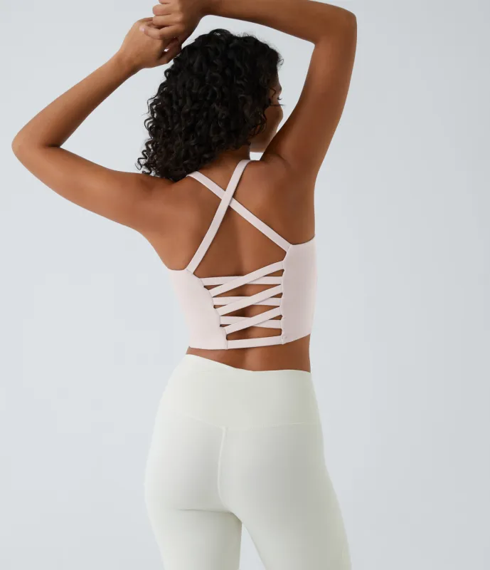 Halara Top corto de yoga en copas D-F - Almost Mauve - XL sold by Halara