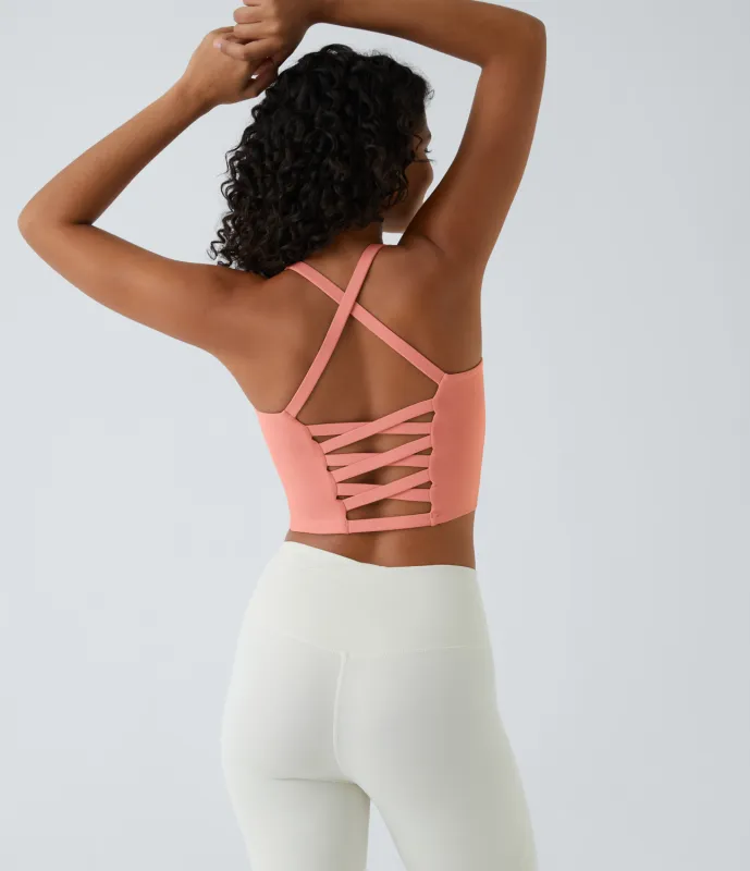 Halara Top corto de yoga en copas D-F - Blooming Dahlia - L sold by Halara