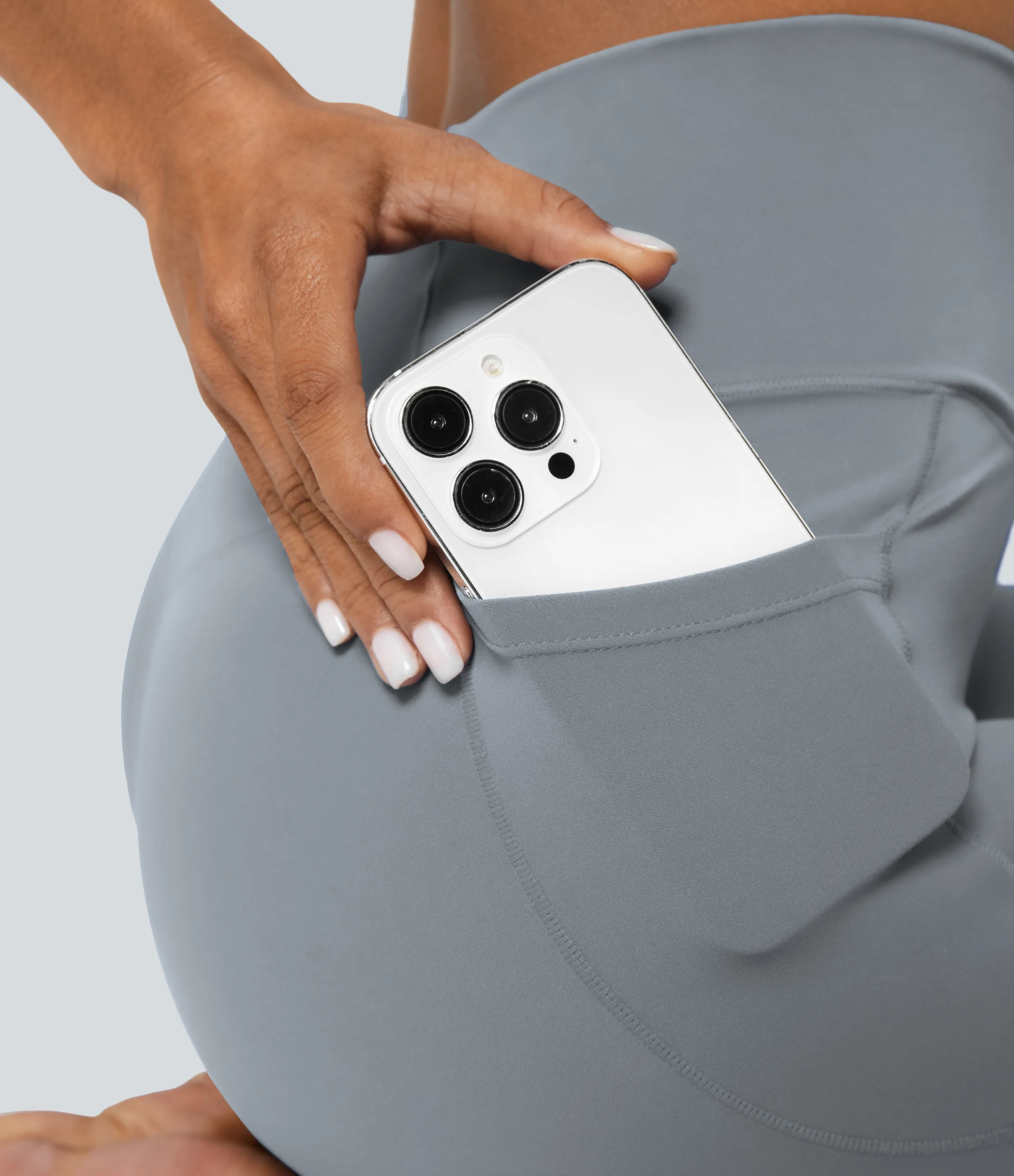 Halara Leggings Softlyzero™ liso bolsillo cruzado -UPF50+ - Quarry - XS(7/8) sold by Halara product image thumbnail 5