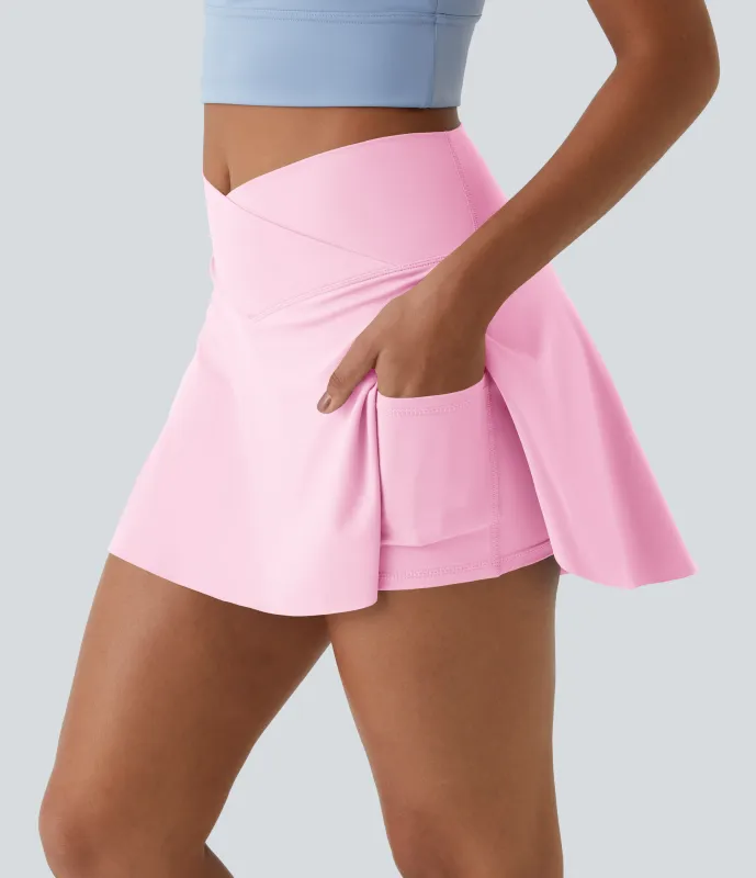 Halara Minifalda tenis Softlyzero™ Airy Crossover 2 en 1 bolsillo lateral tacto fresco tacto suave diario Lucid-UPF 50+ - Nosegay - L sold by Halara