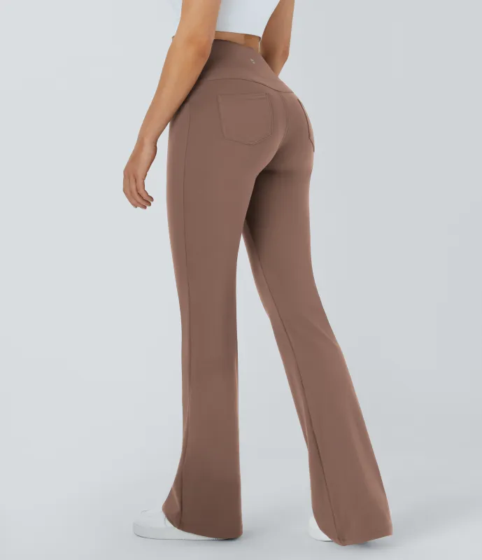 Halara Leggings de yoga acampanados con cintura alta y bolsillo trasero - Pecan Pie - S(regular) made by Halara
