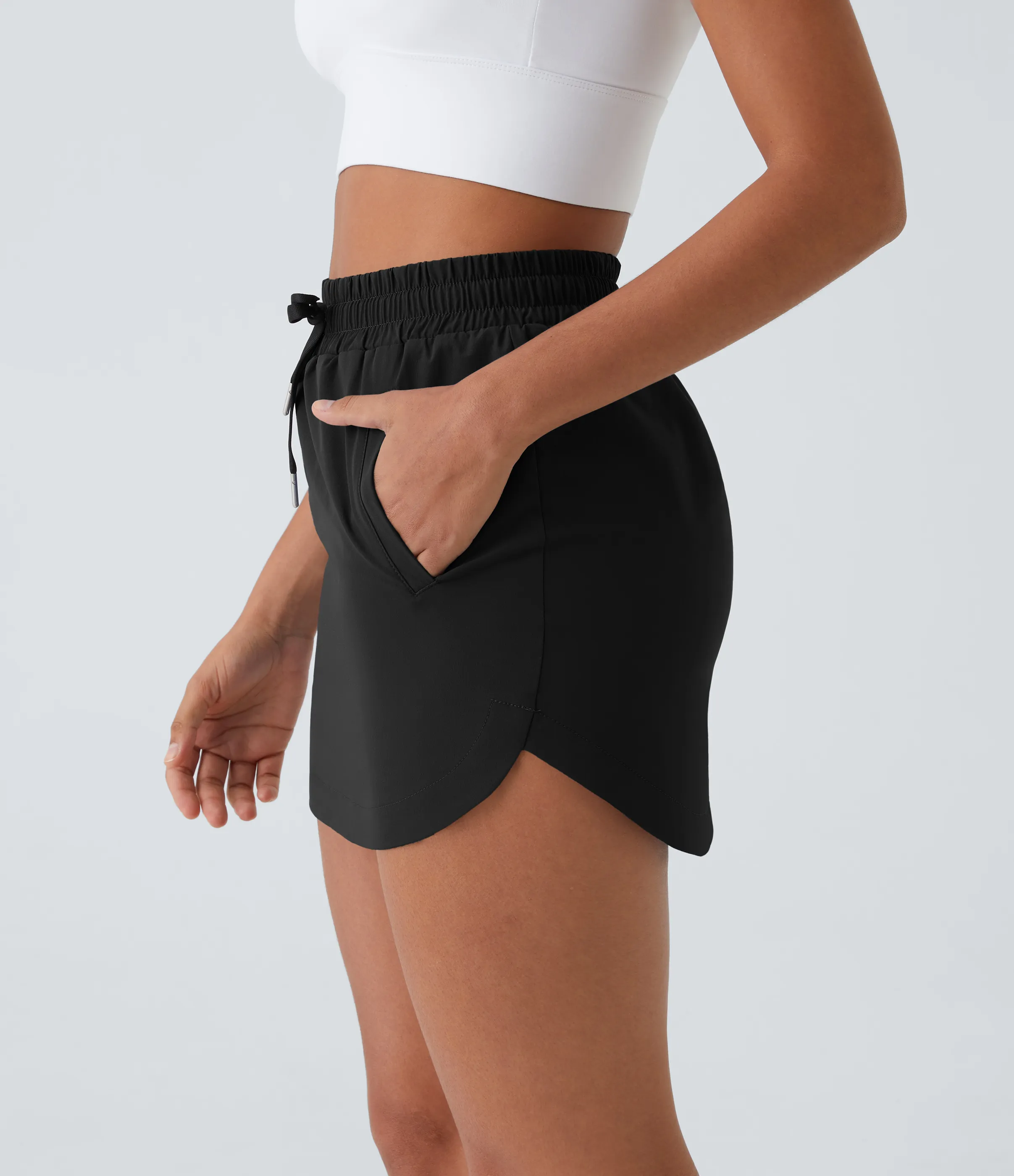 Halara Minifalda golf 2 en 1 dobladillo redondeado bolsillo lateral cordón tiro alto - Black - XL sold by Halara product image thumbnail 4