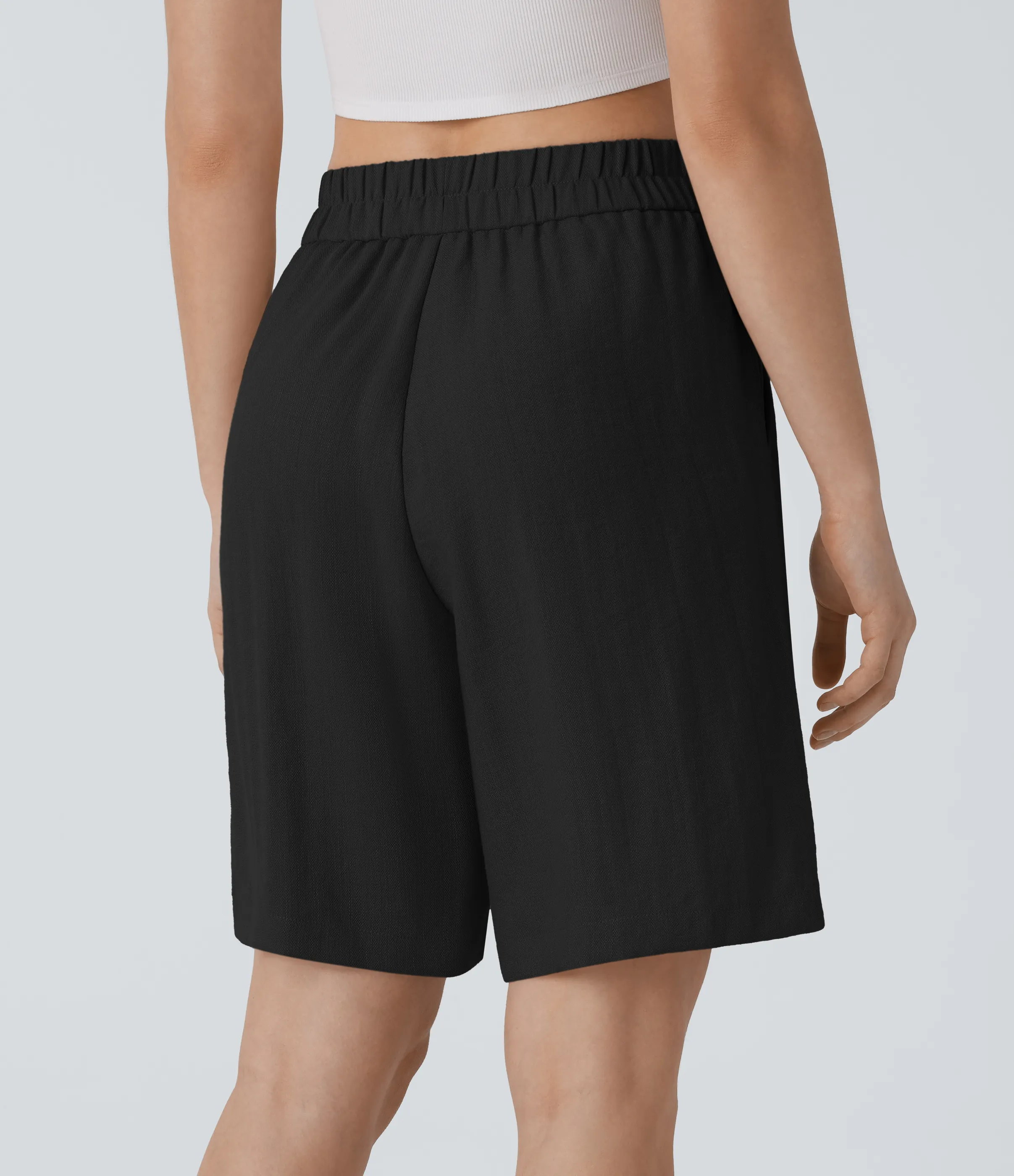 Halara Bermudas tiro alto bolsillo lateral - Black - S sold by Halara product image thumbnail 3