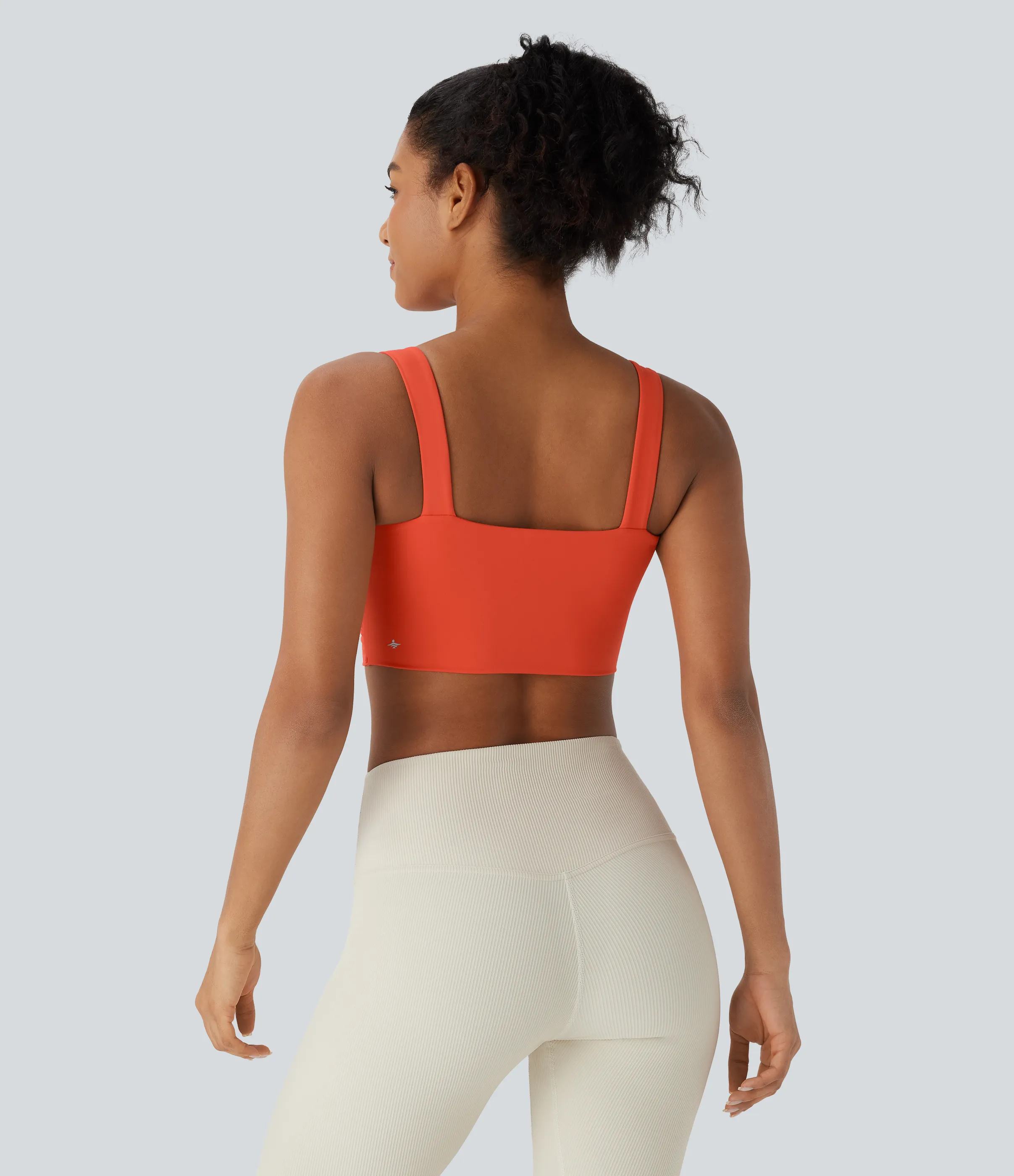 Halara Brasier deportivo de yoga SoftlyZero™ Airy de sujeción baja con abertura y tacto fresco en copas D-F - Tigerlily - XS sold by Halara product image thumbnail 3