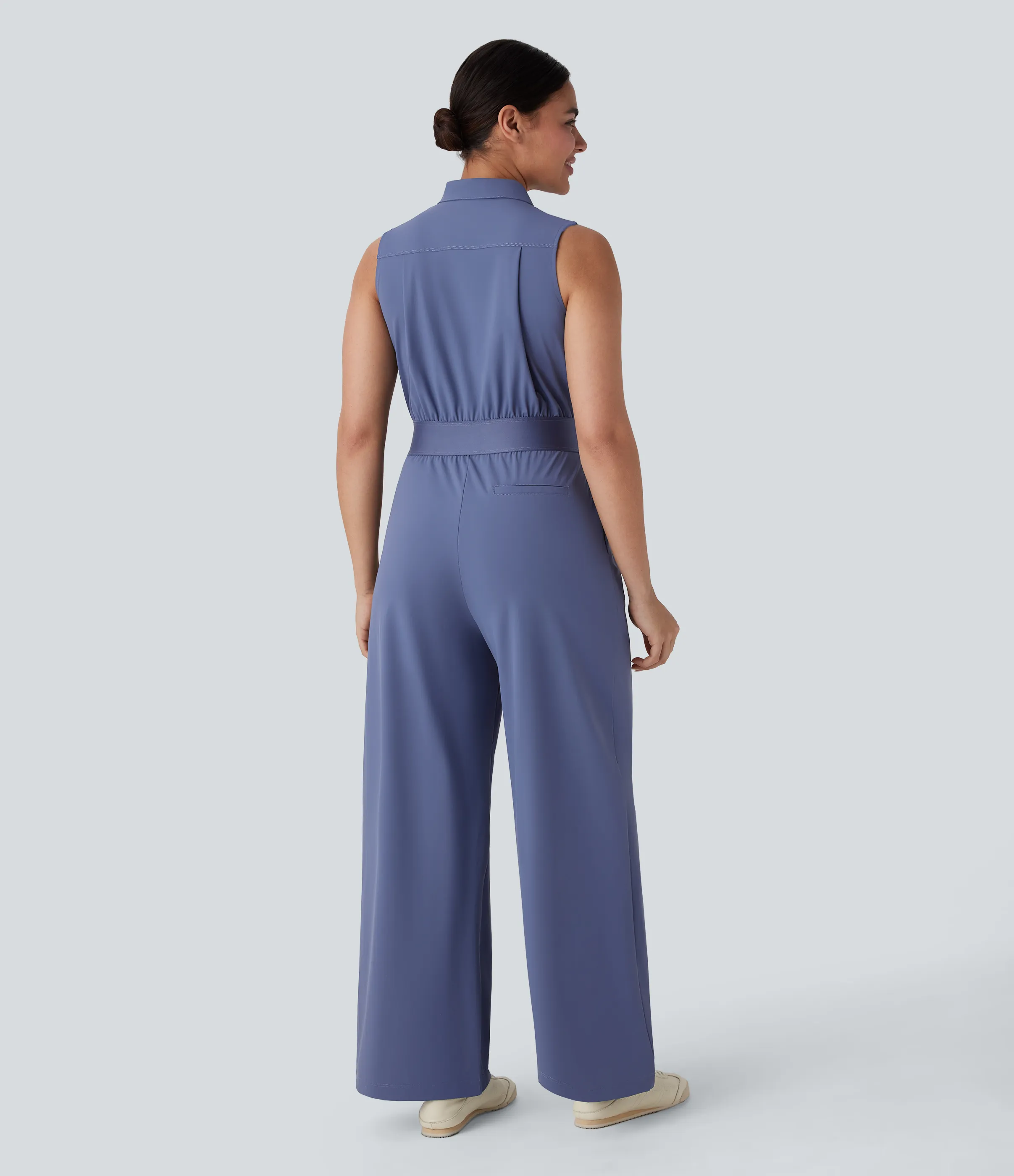 Halara Mono oficina cuello sin mangas cremallera múltiple bolsillo - Nightshadow Blue - L(regular) sold by Halara product image thumbnail 3