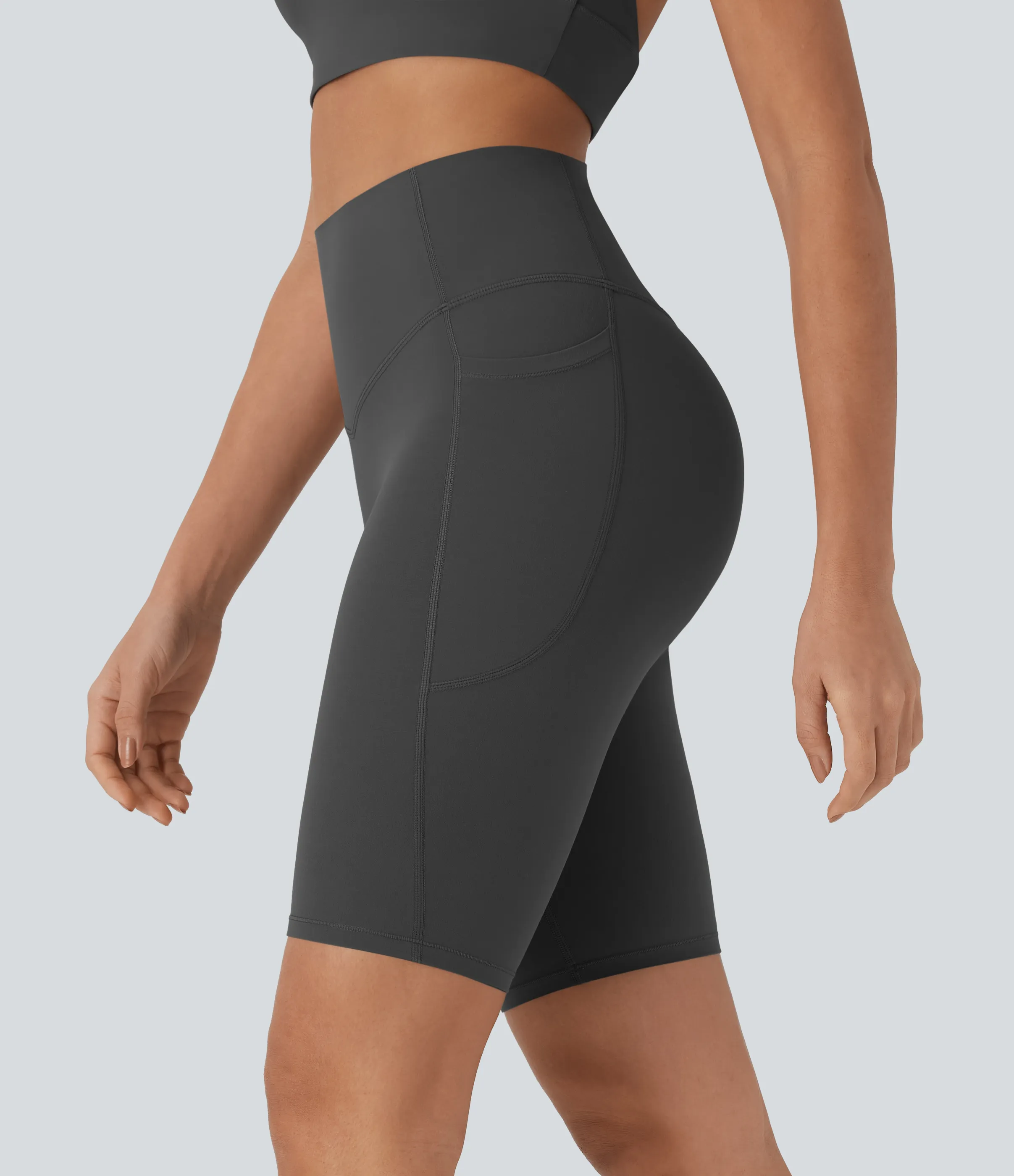 Halara Shorts biker Halara UltraSculpt™ moldeadores tiro alto con reductor de abdomen y bolsillos laterales 22.8cm - Volcanic Ash - M sold by Halara product image thumbnail 2