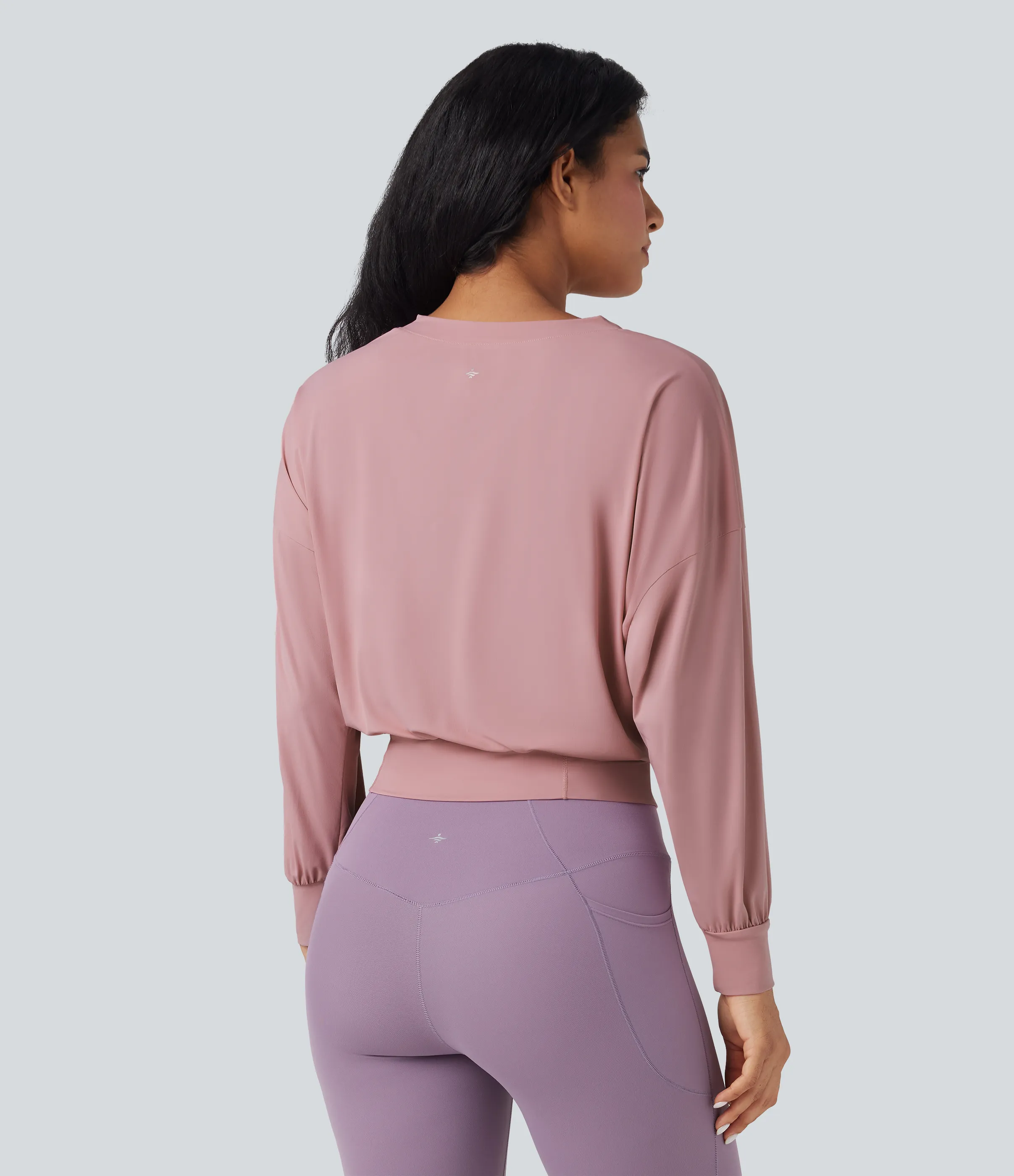 Halara Top deportivo de yoga oversize de secado rápido con cuello en V y tacto fresco - Soft Berry - XS sold by Halara product image thumbnail 3
