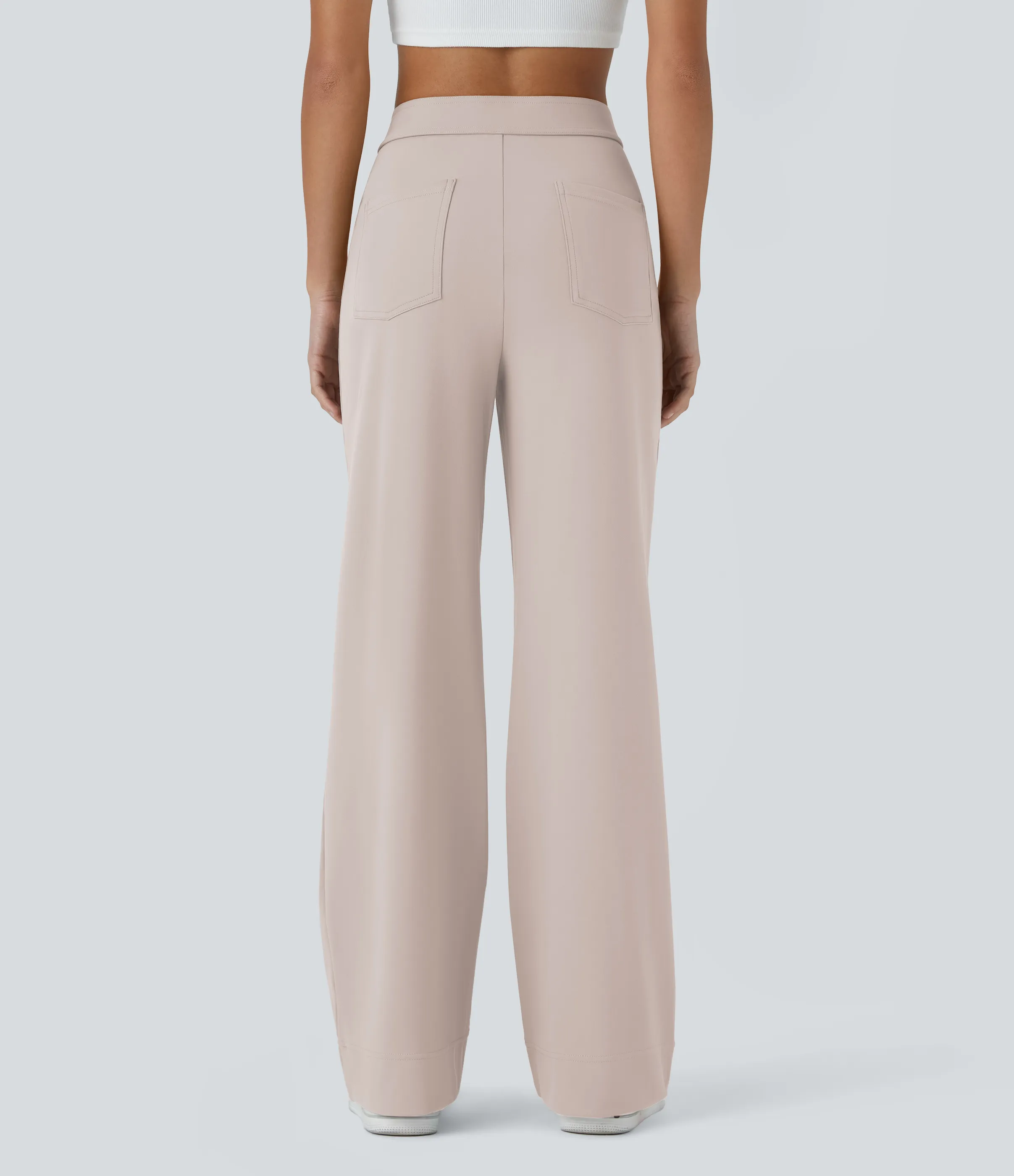 Halara Pantalones pierna recta múltiple bolsillo botón tiro alto - Oat Milk - XL(regular) sold by Halara product image thumbnail 3