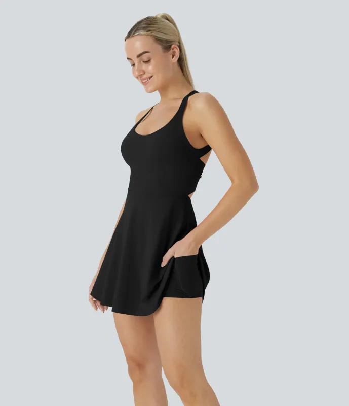 Halara Vestido Softlyzero™ Airy deportivo activo baile tacto fresco sin espalda retorcido - Edición Easy Peezy - Black - XL sold by Halara