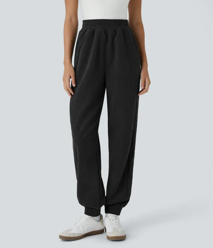 Halara Joggers pana bolsillo lateral tiro alto - Black - S(regular) sold by Halara