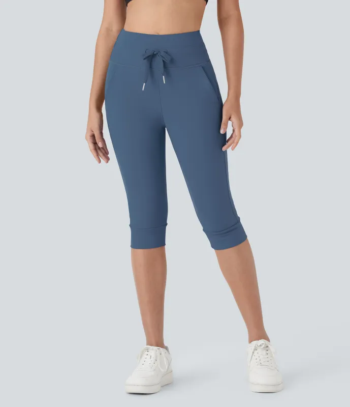 Halara Pantalón Softlyzero™ Plush deportivo yoga pedal bolsillo lateral cordón tiro alto - Grey Blue - S(regular) sold by Halara
