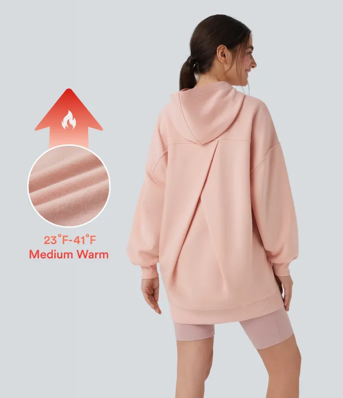 Halara Sudadera casual polar extragrande de manga larga con capucha y bolsillos - Peachy Keen - XS sold by Halara