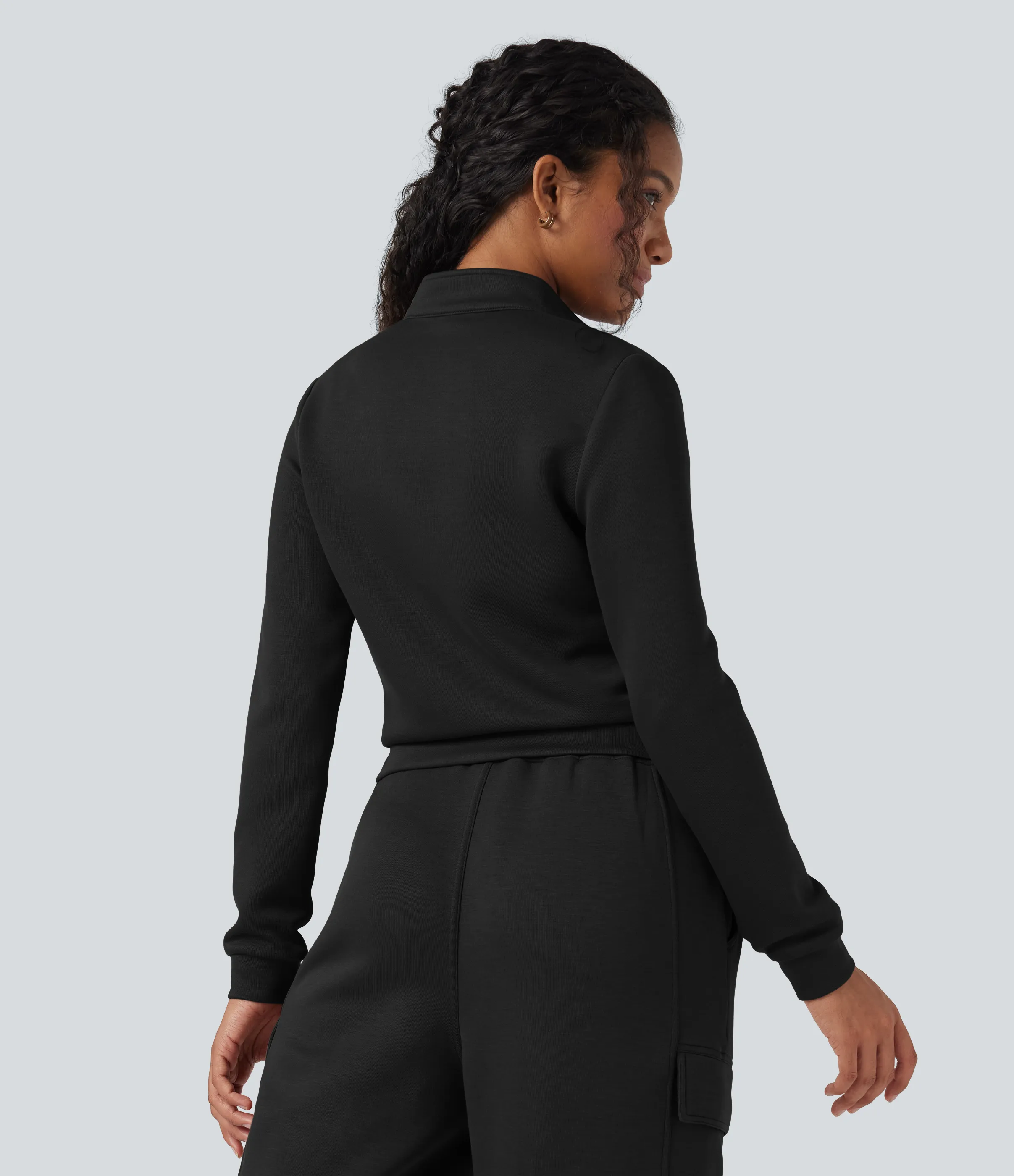 Halara Chamarra deportiva de manga larga con cuello alto - Black - L sold by Halara product image thumbnail 5