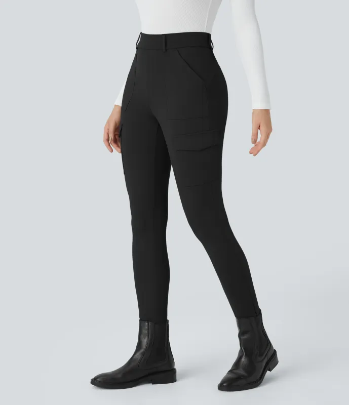 Halara Pantalón oficina ajustado múltiple bolsillo tiro alto - Black - XL(regular) sold by Halara