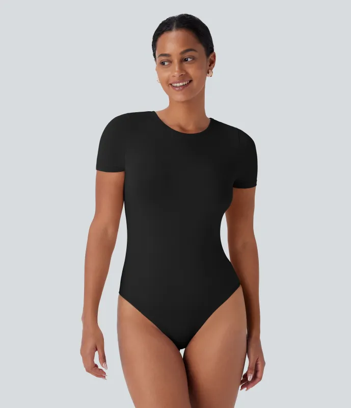 Halara Body botón manga corta cuello redondo - Black - M sold by Halara