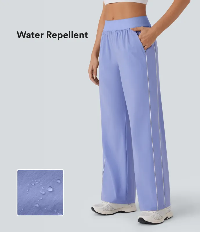 Halara Pantalón yoga tiro medio pierna recta bolsillo lateral reflectante resistente desgaste repelente agua - Azure Haze - XL(regular) sold by Halara