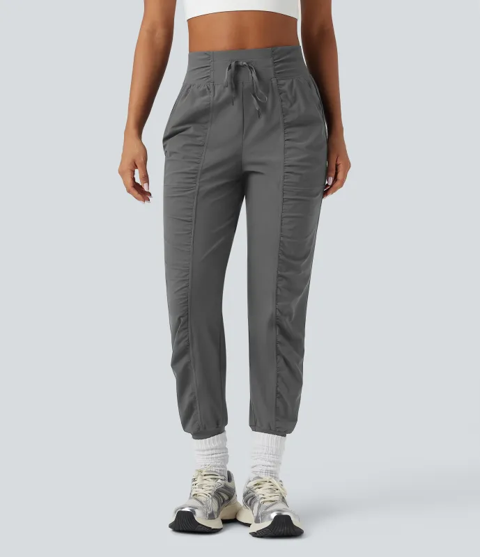 Halara Joggers de baile de tiro alto ajustado con fruncido de secado rápido y con bolsillos - Steel Gray - S(regular) sold by Halara