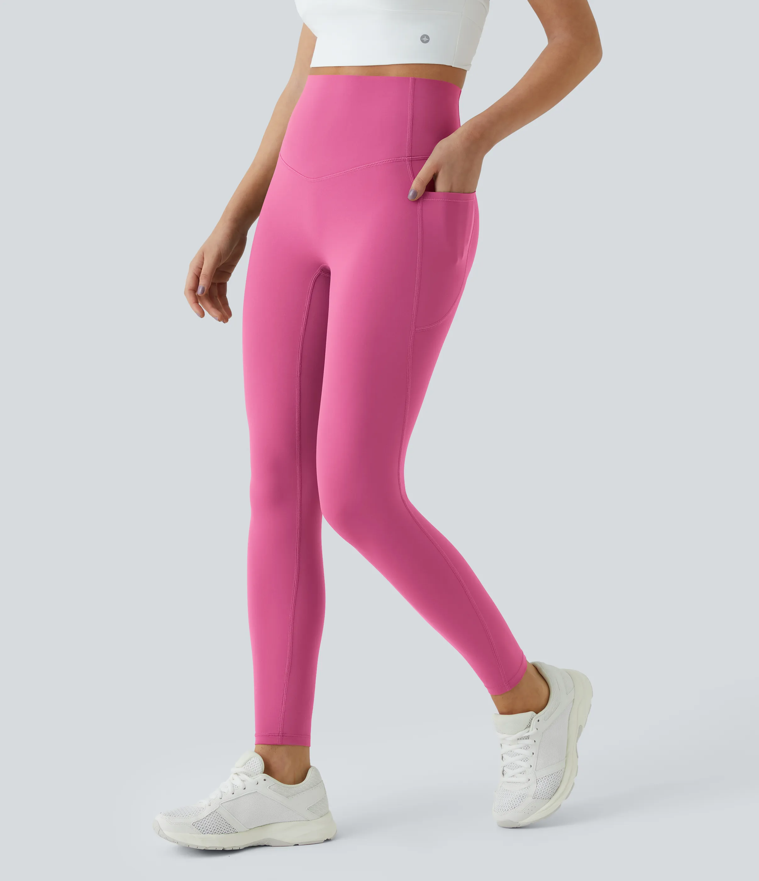 Halara Leggings SoCinched UltraSculpt entrenamiento control abdomen bolsillo lateral tiro alto - Pink Power - XS(7/8) sold by Halara product image thumbnail 5