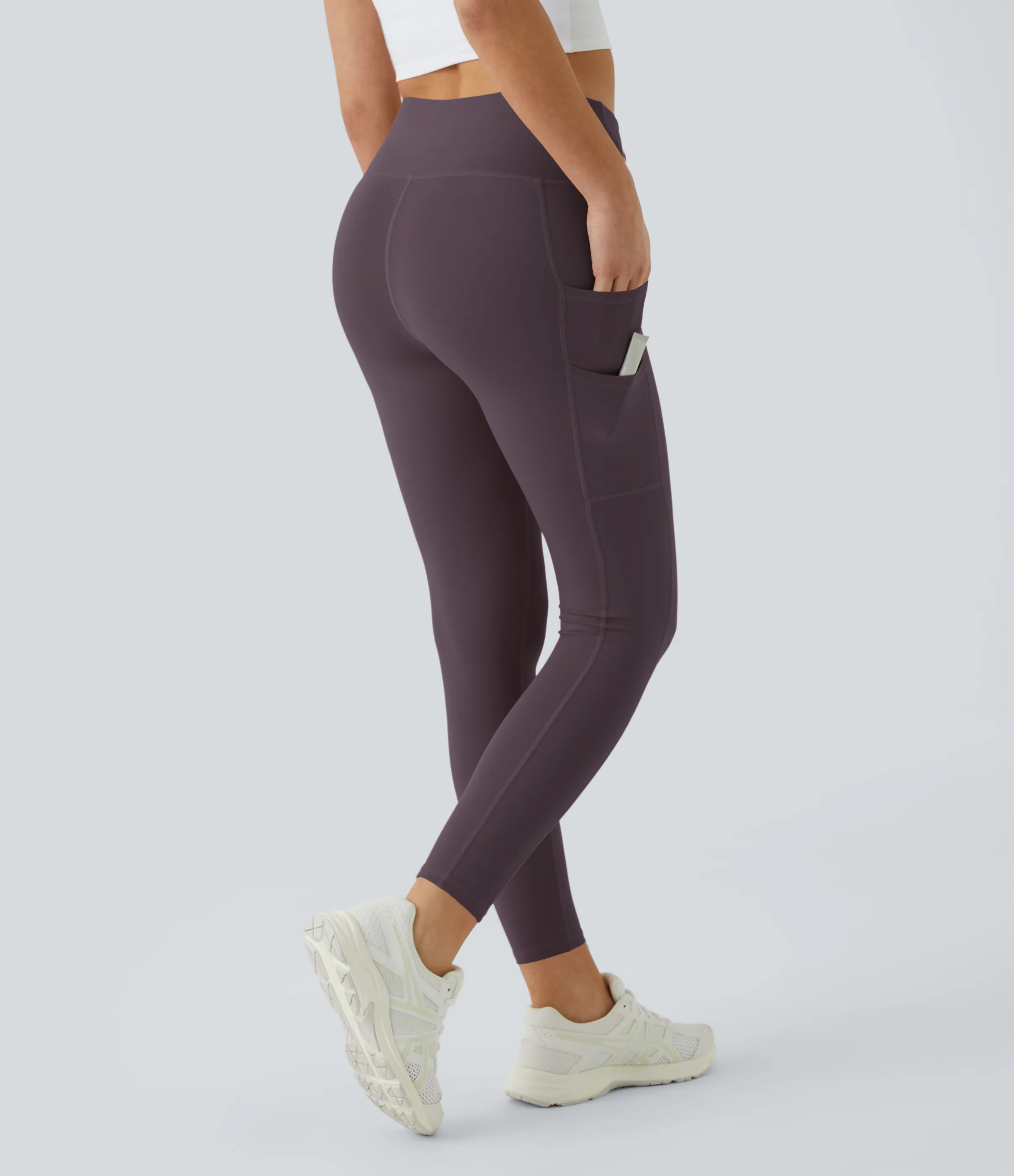 Halara Leggings Softlyzero™ liso bolsillo doble tiro alto-UPF50+ - Dusky Evening purple - L(7/8) sold by Halara product image thumbnail 3