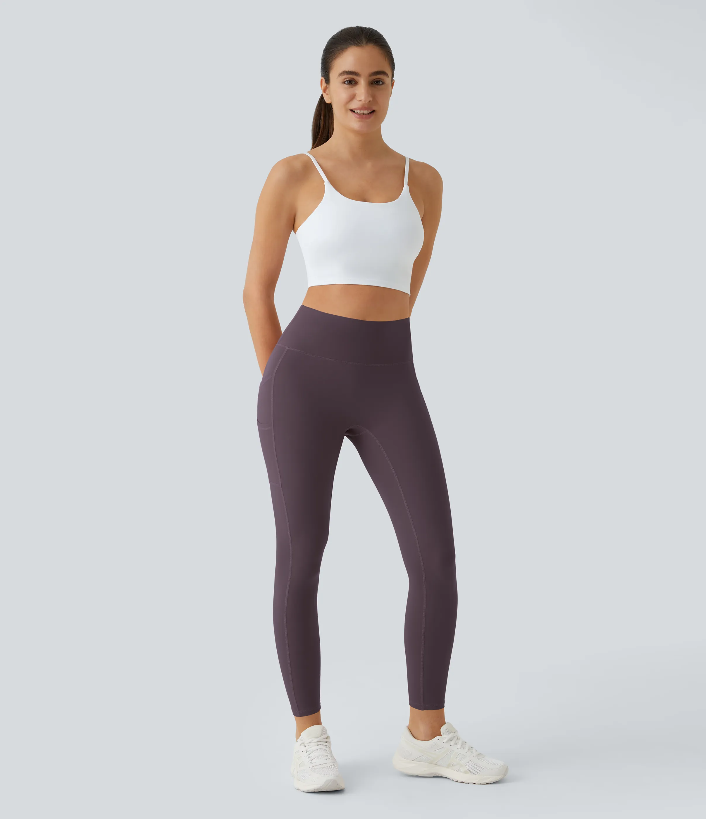 Halara Leggings Softlyzero™ liso bolsillo doble tiro alto-UPF50+ - Dusky Evening purple - L(7/8) sold by Halara product image thumbnail 5