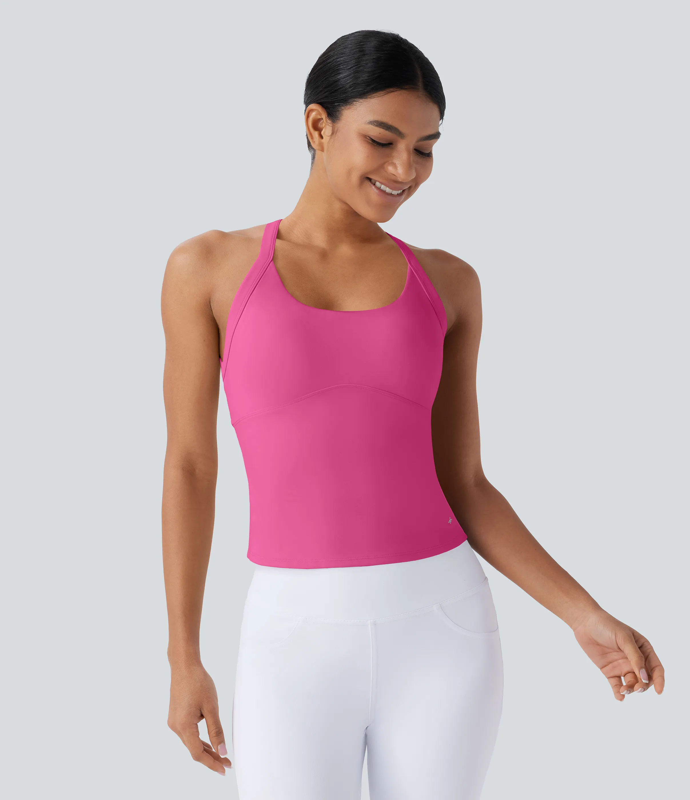 Halara Top de yoga SoftlyZero™ Plush afelpado con abertura en copas D-F - Fuchsia Purple - L sold by Halara product image thumbnail 3