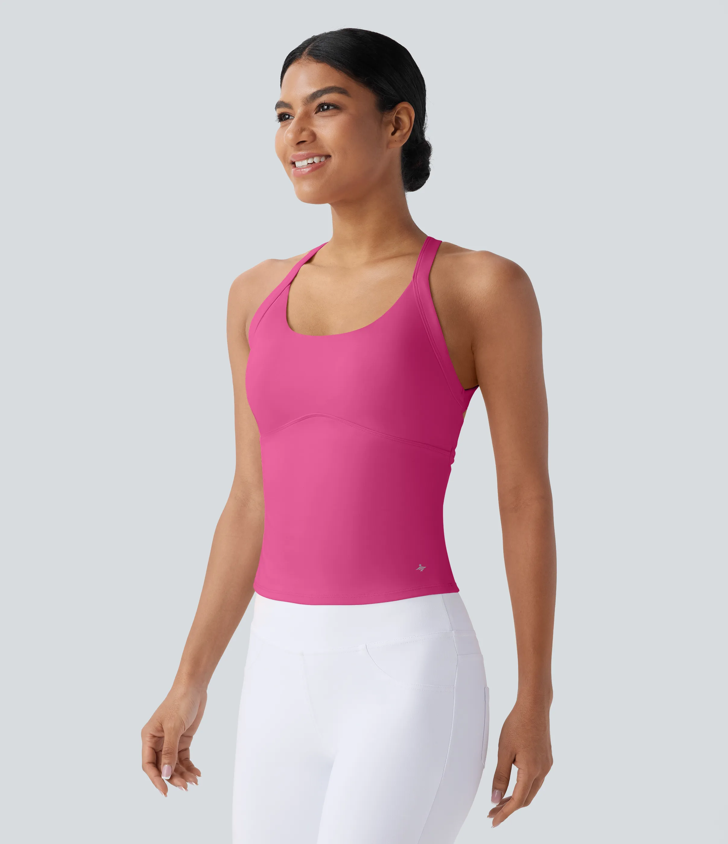 Halara Top de yoga SoftlyZero™ Plush afelpado con abertura en copas D-F - Fuchsia Purple - L sold by Halara product image thumbnail 4