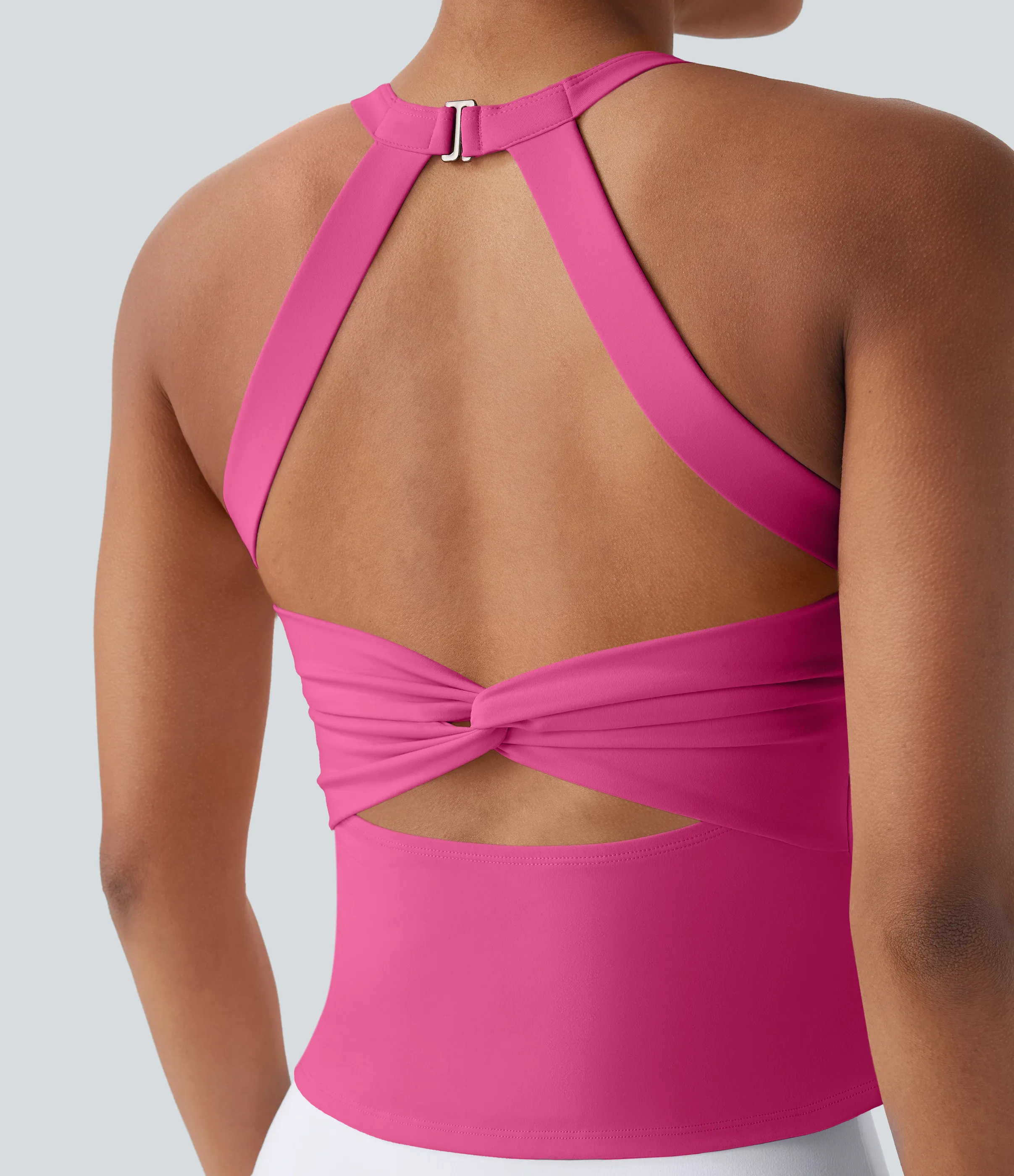 Halara Top de yoga SoftlyZero™ Plush afelpado con abertura en copas D-F - Fuchsia Purple - L sold by Halara product image thumbnail 5