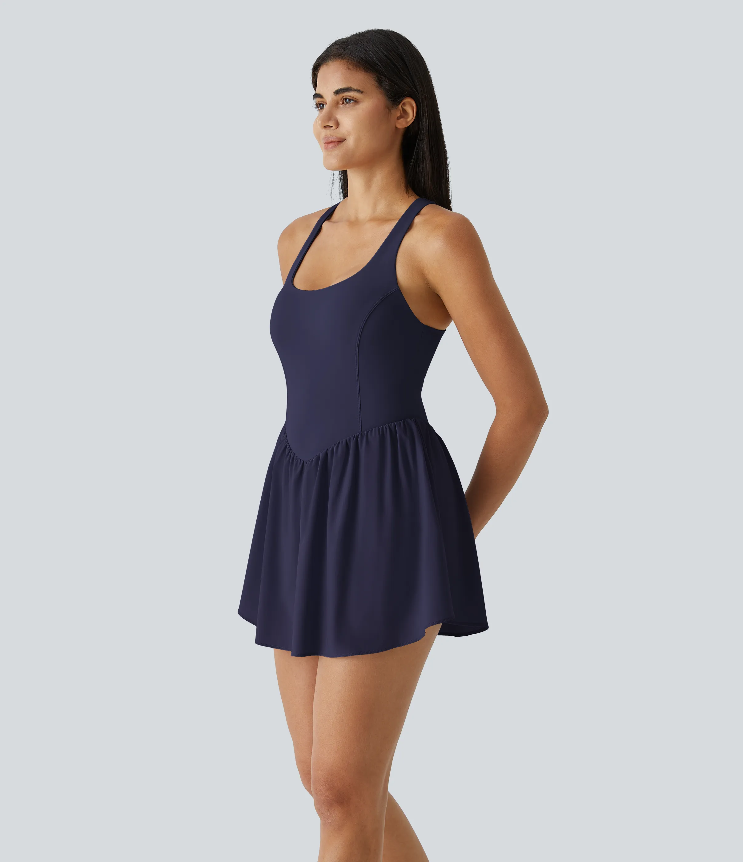 Halara Vestido mini deportivo Breezeful™ para pádel fluido estilo corset 2 en 1 con bolsillos, secado rápido y en copas D-F - Peacoat - XL sold by Halara product image thumbnail 4